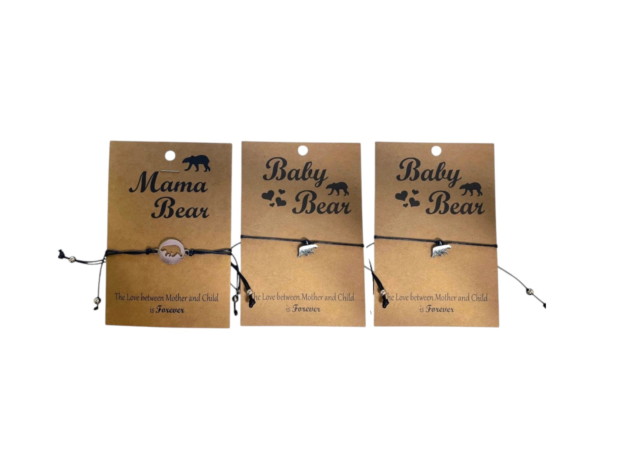 Mama & Baby Bear Bracelet Set - Matching Mother-Child/Friendship Jewelry Gift