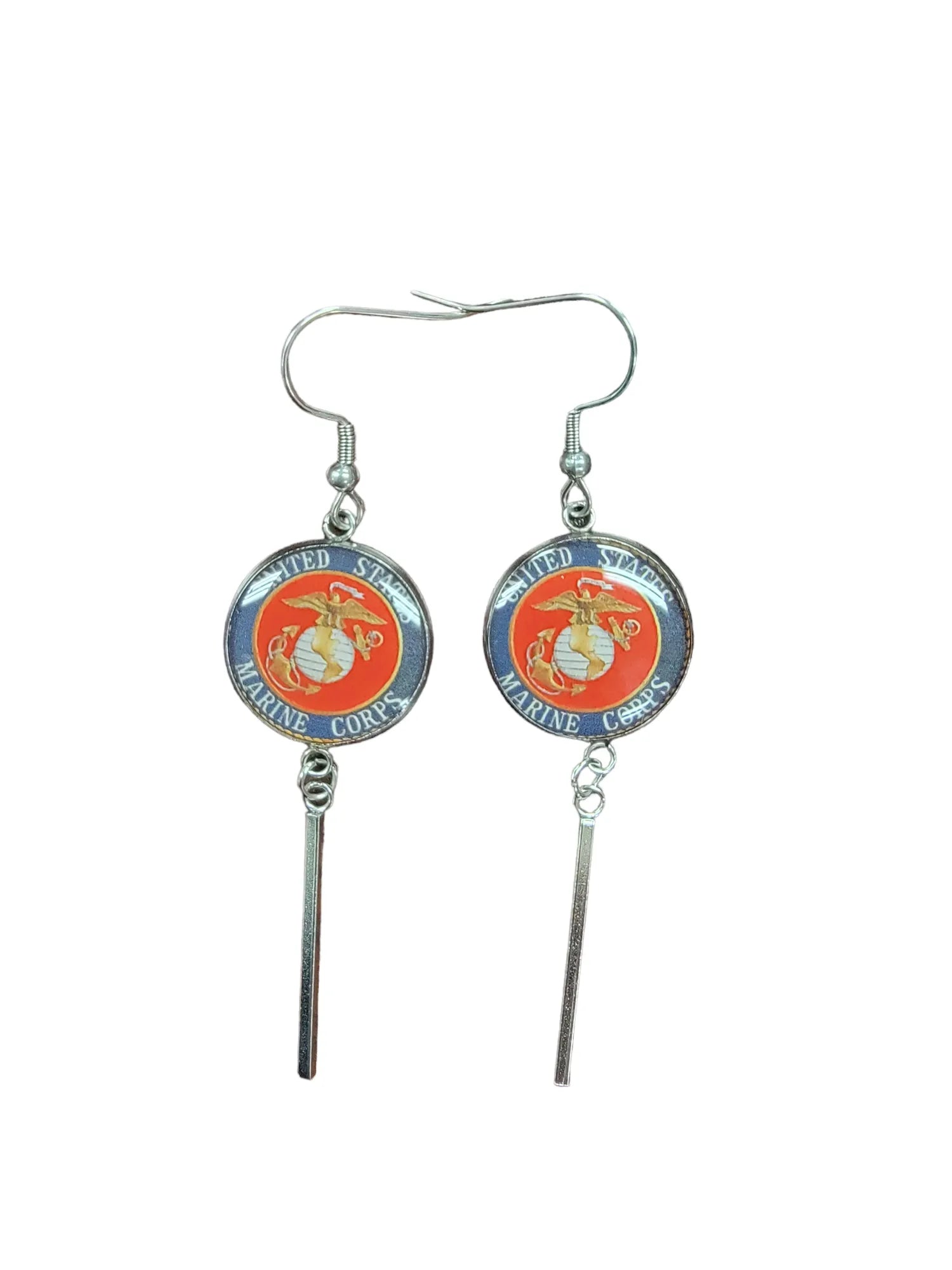 Officially Licensed Military Charm Earrings, A Proud Symbol of Service and Sacrifice, Stainless Steel, Great Gift