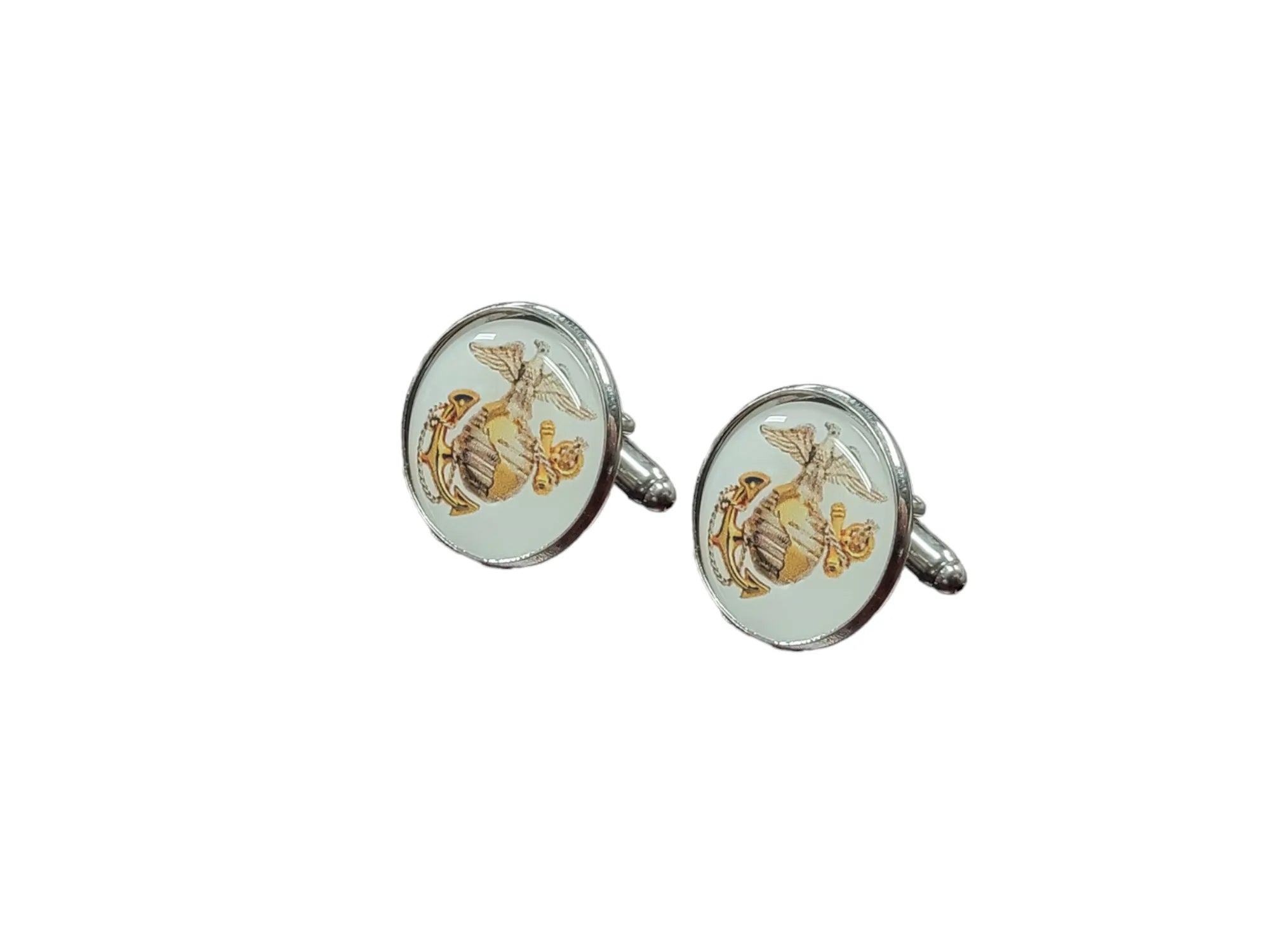 Military Cufflinks - Officially Licensed, Non Tarnish Navy - Air Force - Coast Guard- Army - Space Force - Marine Corps