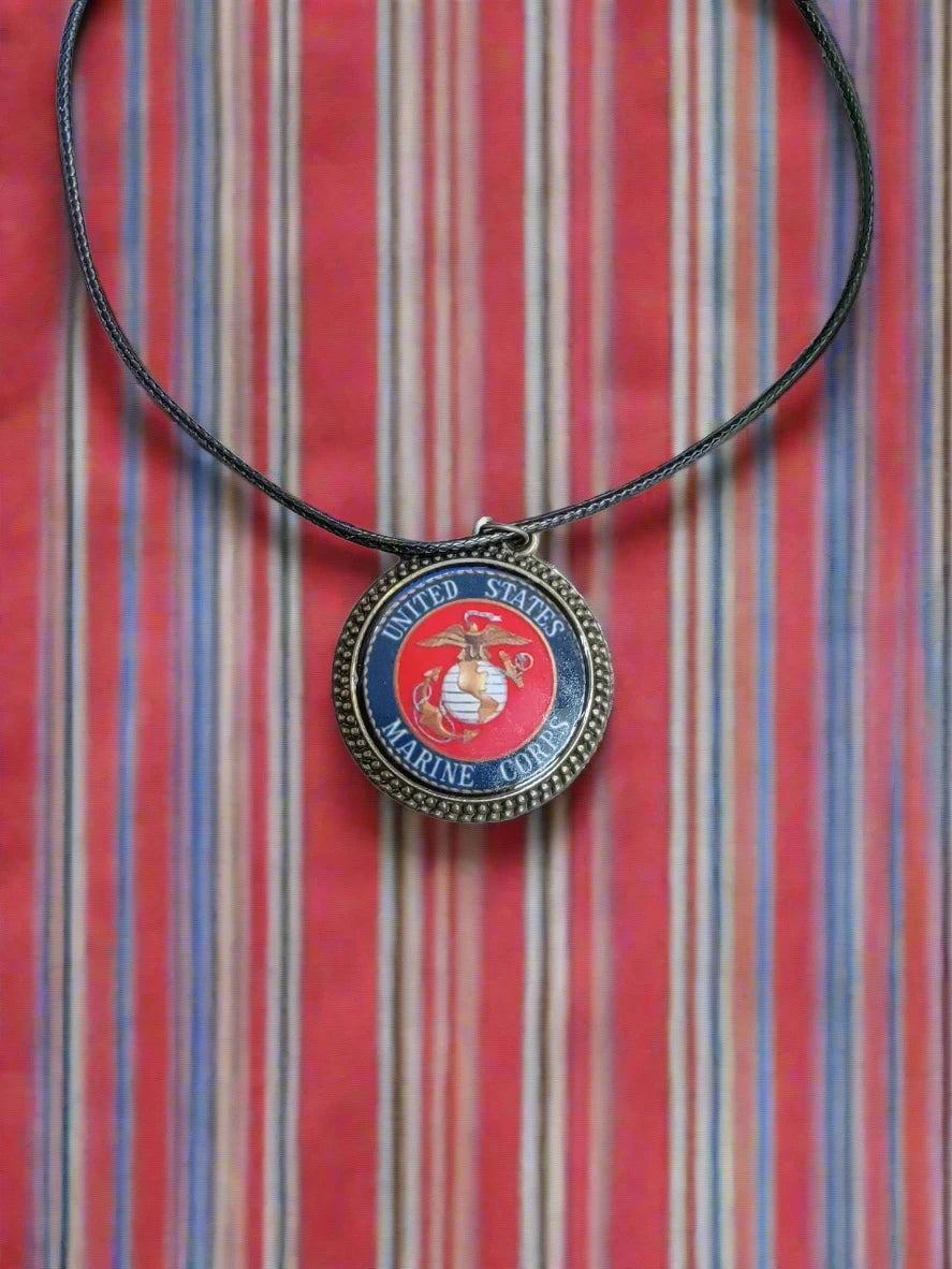 Army, Navy, Air Force, Space Force, Marine Corps Logo Pendant Necklaces | Made in the USA |, Officially Licensed