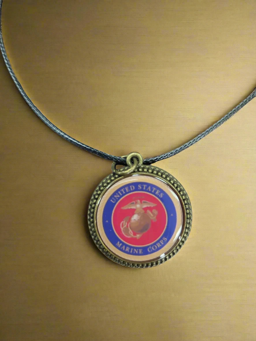 Army, Navy, Air Force, Space Force, Marine Corps Logo Pendant Necklaces | Made in the USA |, Officially Licensed