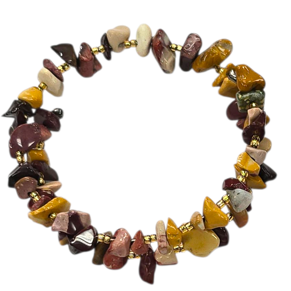 Jasper & Mookaite Jewelry Set, Wrap Bracelet, Geometric Earrings