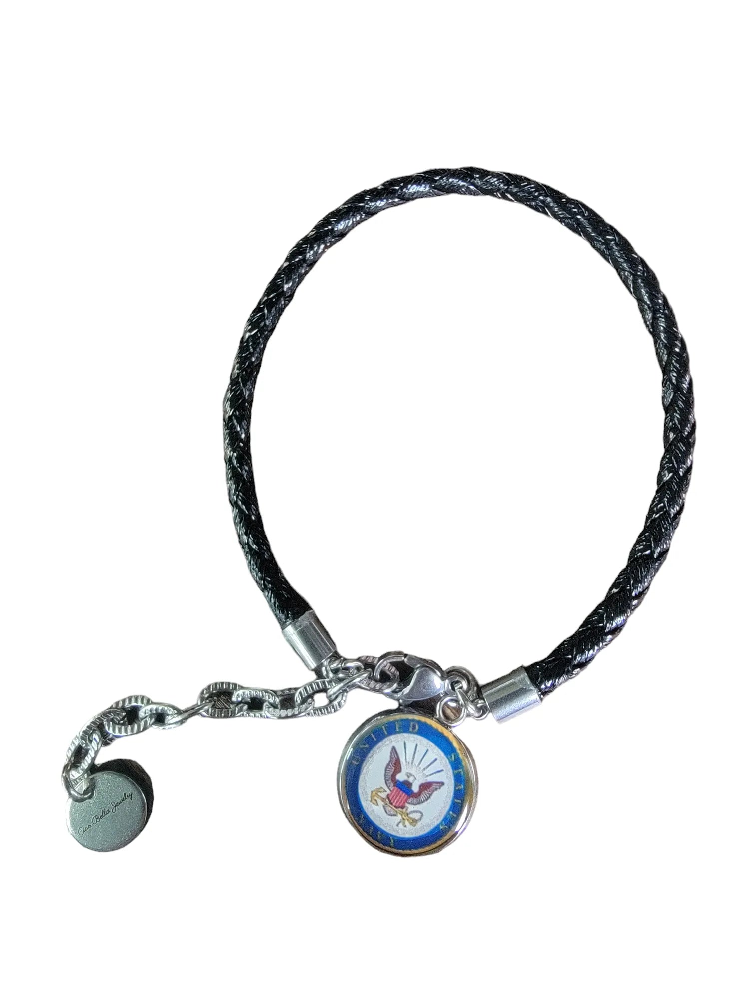 Military Leather Rope Charm Bracelet - Officially Licensed