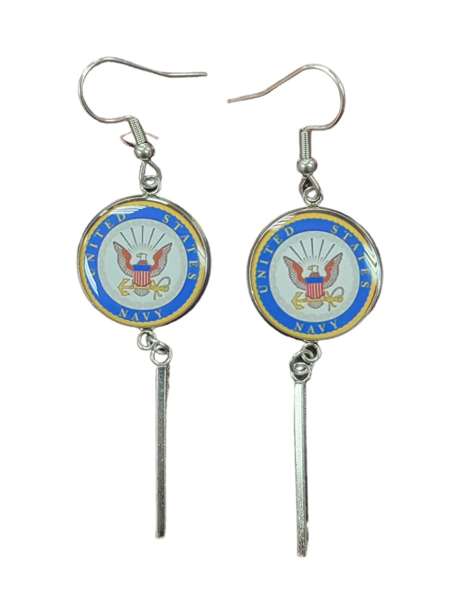 Officially Licensed Military Charm Earrings, A Proud Symbol of Service and Sacrifice, Stainless Steel, Great Gift