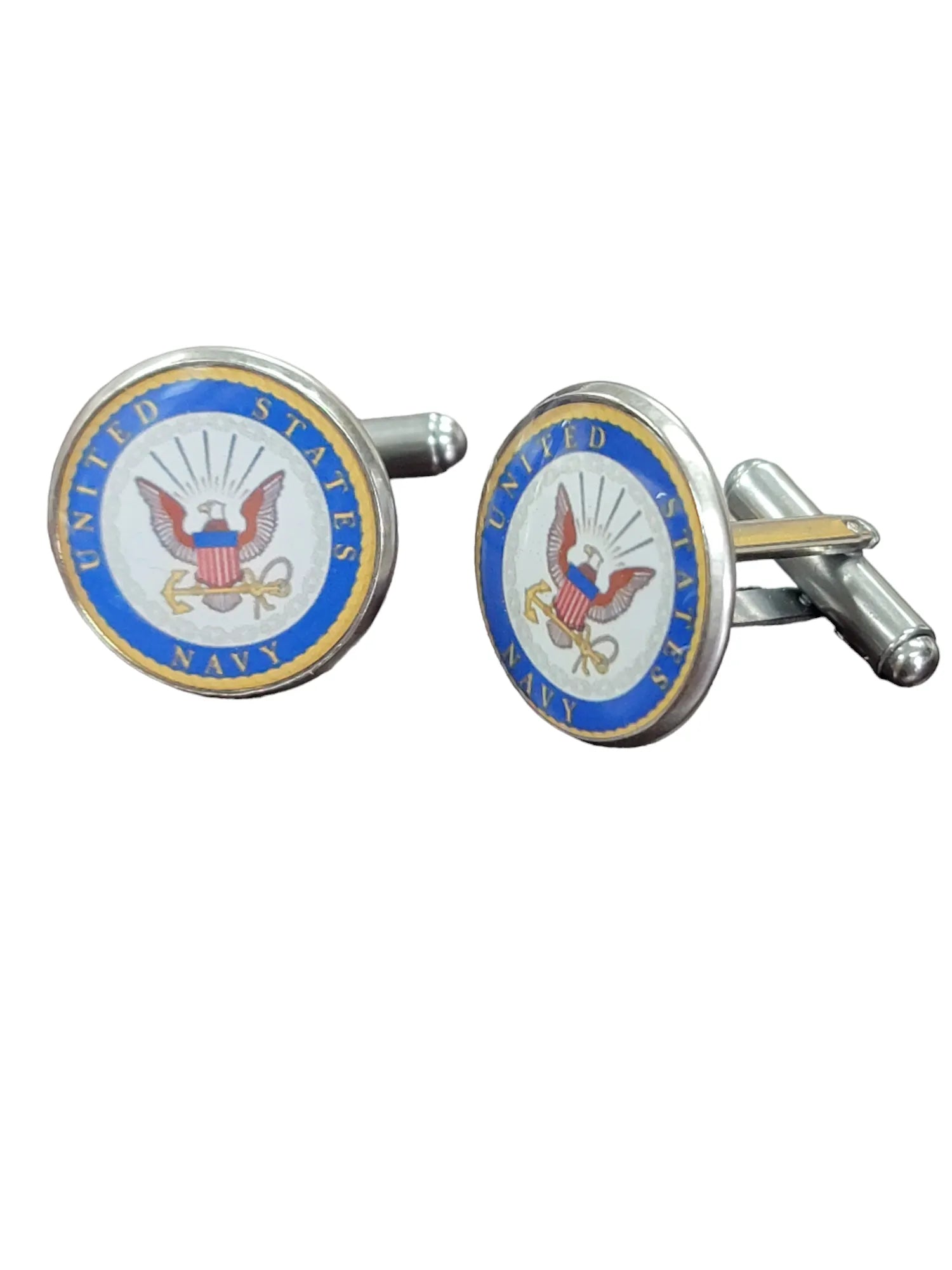 Military Cufflinks - Officially Licensed, Non Tarnish Navy - Air Force - Coast Guard- Army - Space Force - Marine Corps