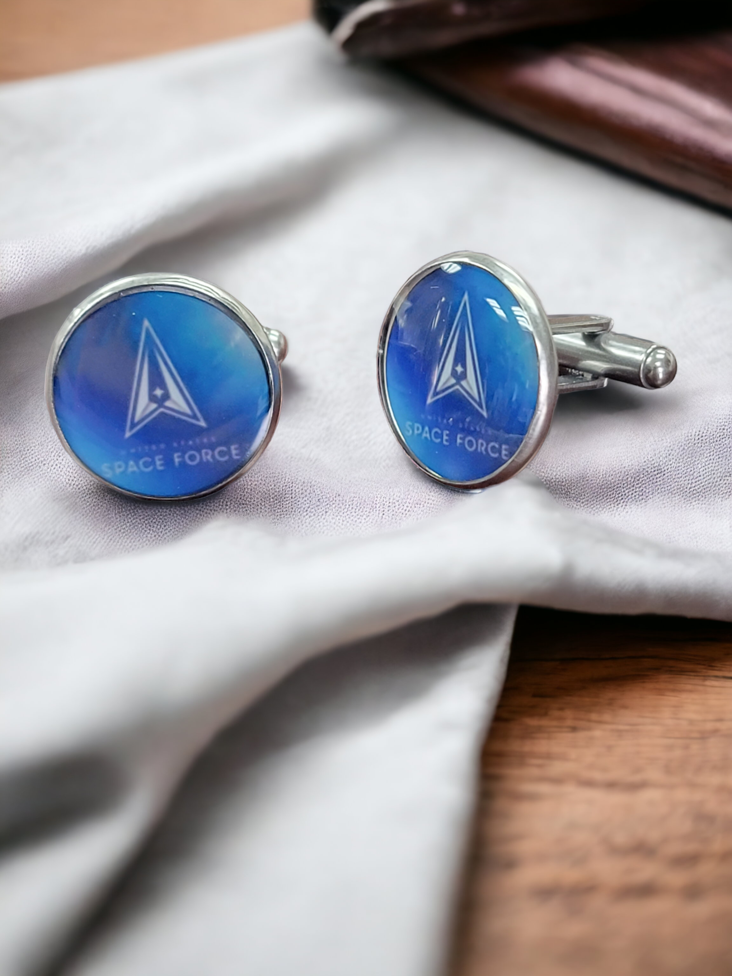 Military Cufflinks - Officially Licensed, Non Tarnish Navy - Air Force - Coast Guard- Army - Space Force - Marine Corps