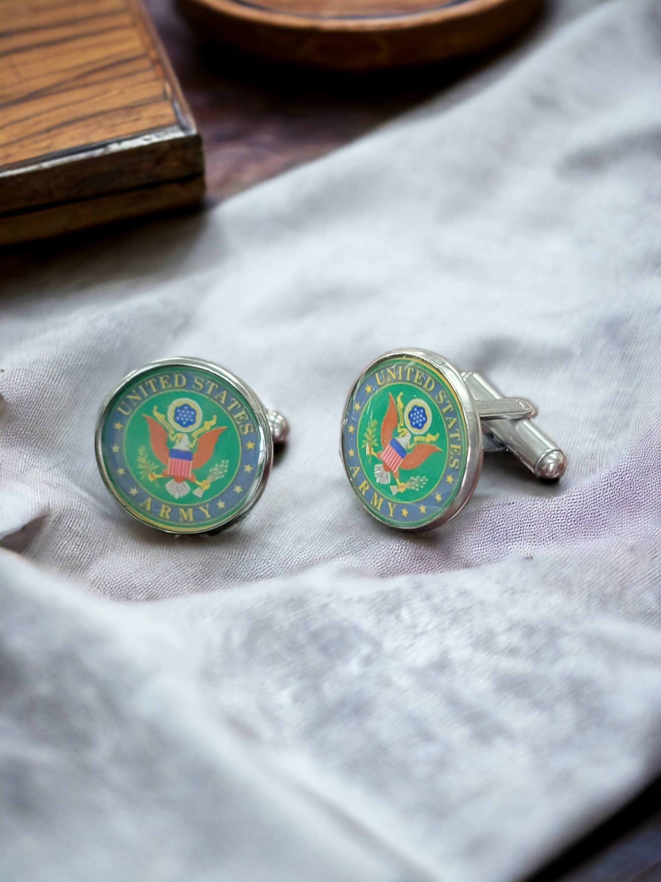 Military Cufflinks - Officially Licensed, Non Tarnish Navy - Air Force - Coast Guard- Army - Space Force - Marine Corps