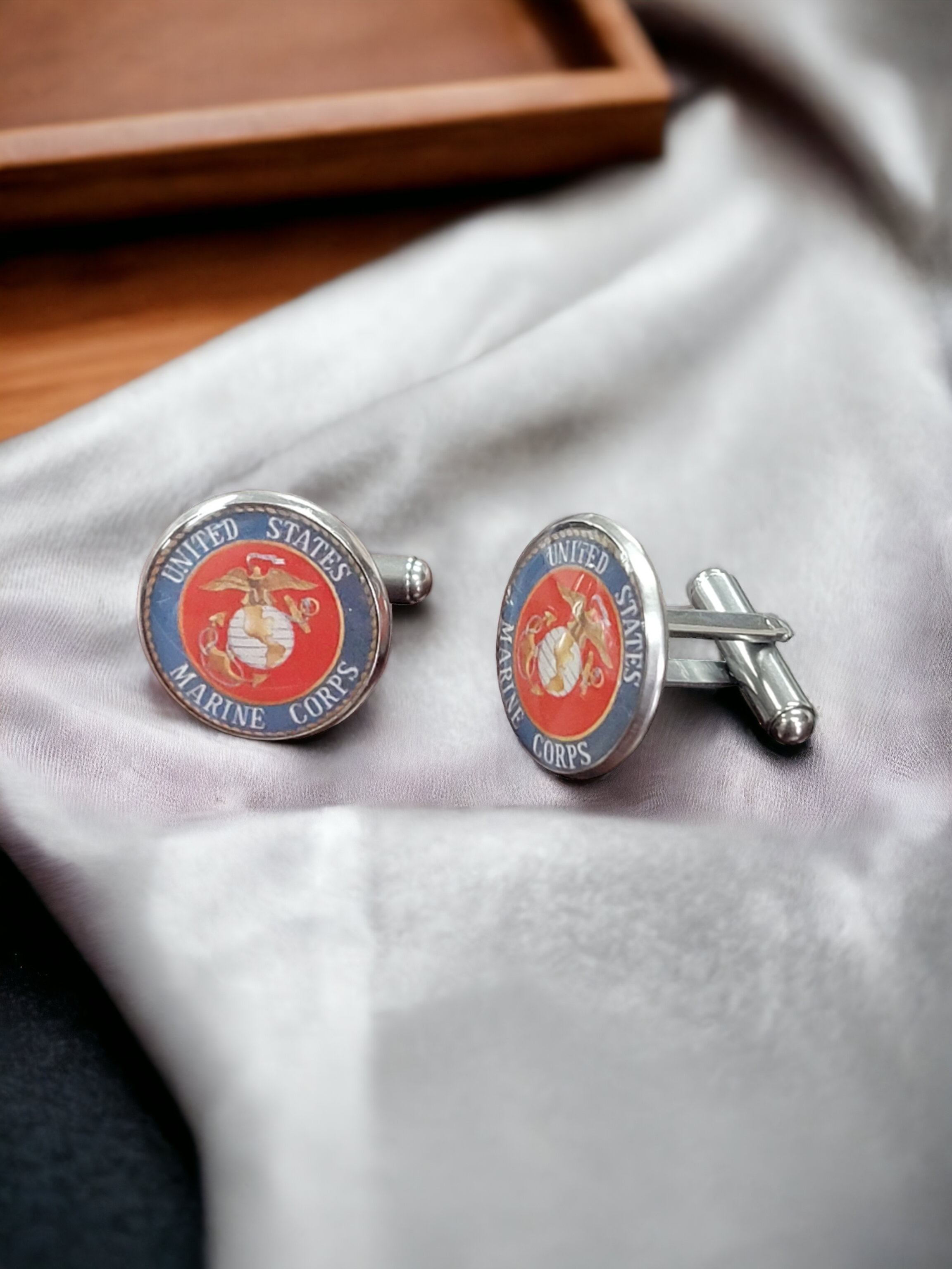 Military Cufflinks - Officially Licensed, Non Tarnish Navy - Air Force - Coast Guard- Army - Space Force - Marine Corps
