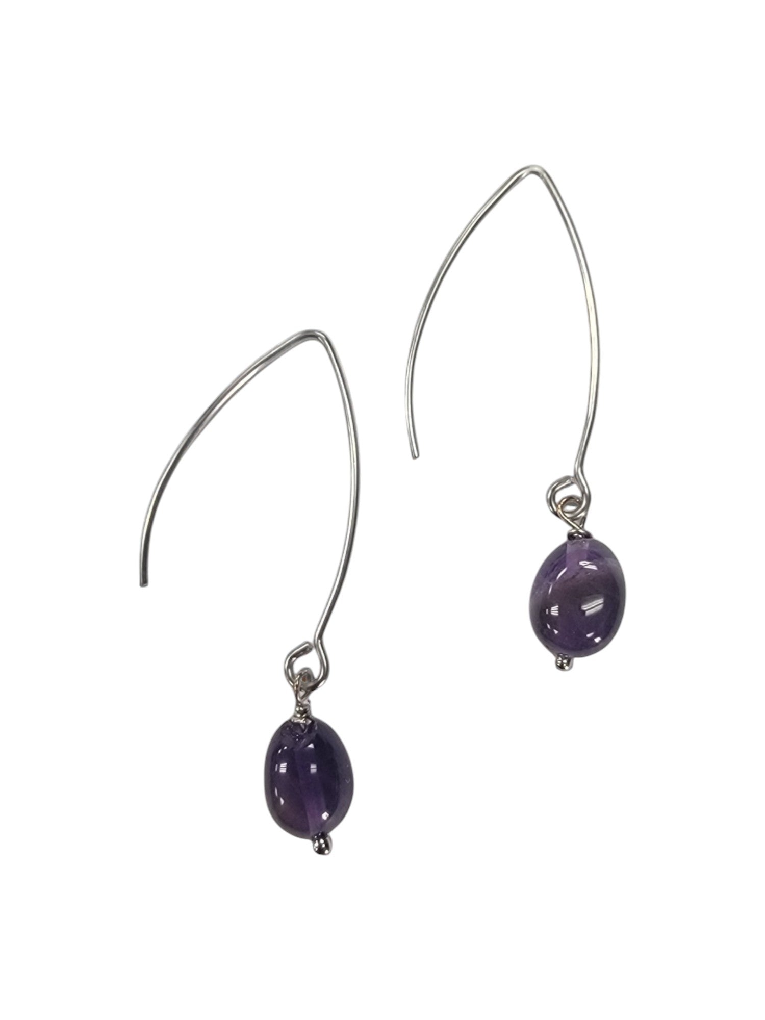 Gemstone Drop Earrings | Long Stainless Steel Hooks | Choose Your Stone