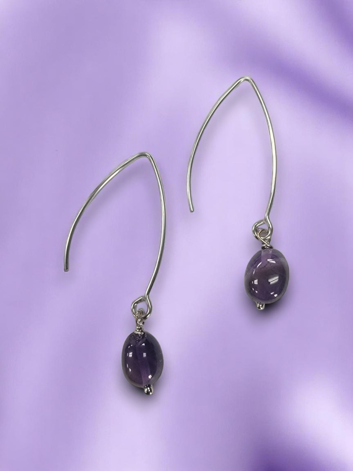 Gemstone Drop Earrings | Long Stainless Steel Hooks | Choose Your Stone