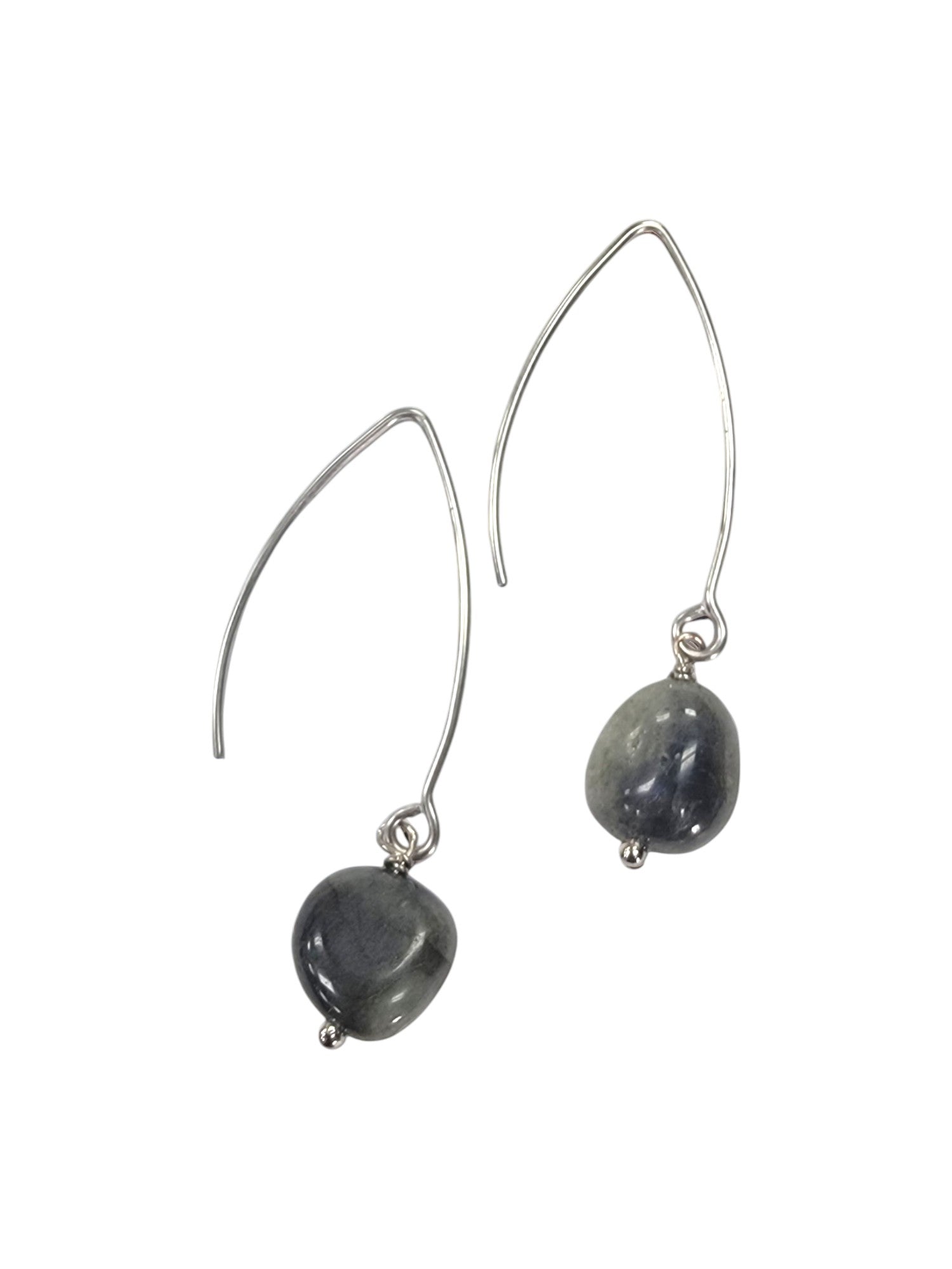 Gemstone Drop Earrings | Long Stainless Steel Hooks | Choose Your Stone