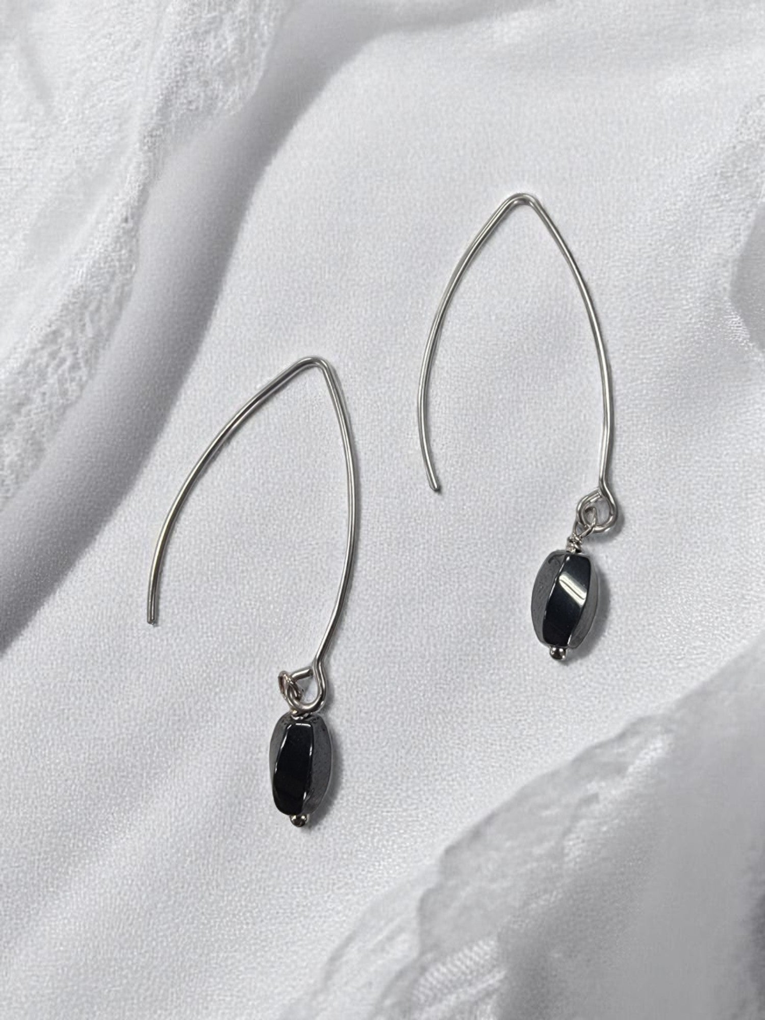 Gemstone Drop Earrings | Long Stainless Steel Hooks | Choose Your Stone