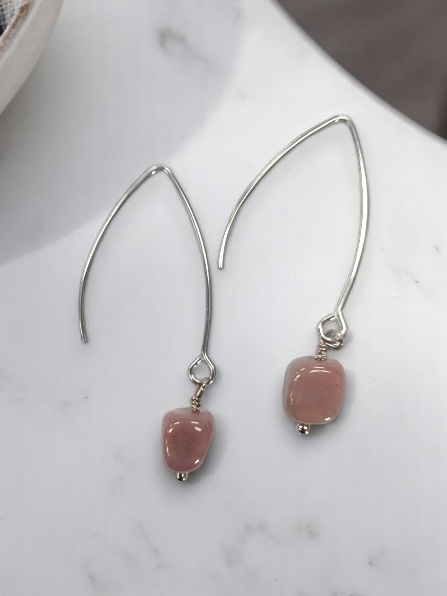 Gemstone Drop Earrings | Long Stainless Steel Hooks | Choose Your Stone