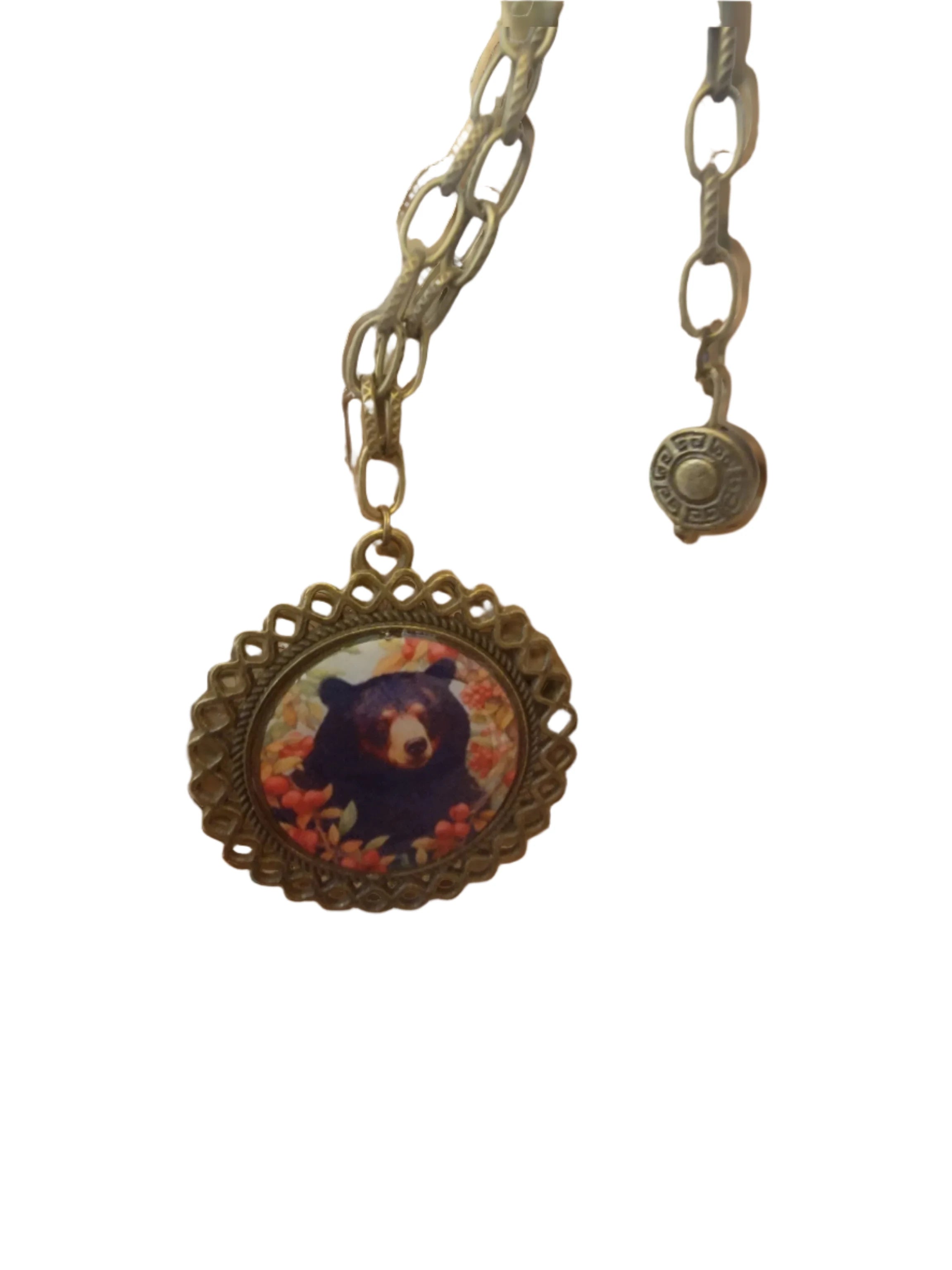 Antique Gold Filigree Bear Necklace and Earrings Set - Vintage Charm, Modern Style