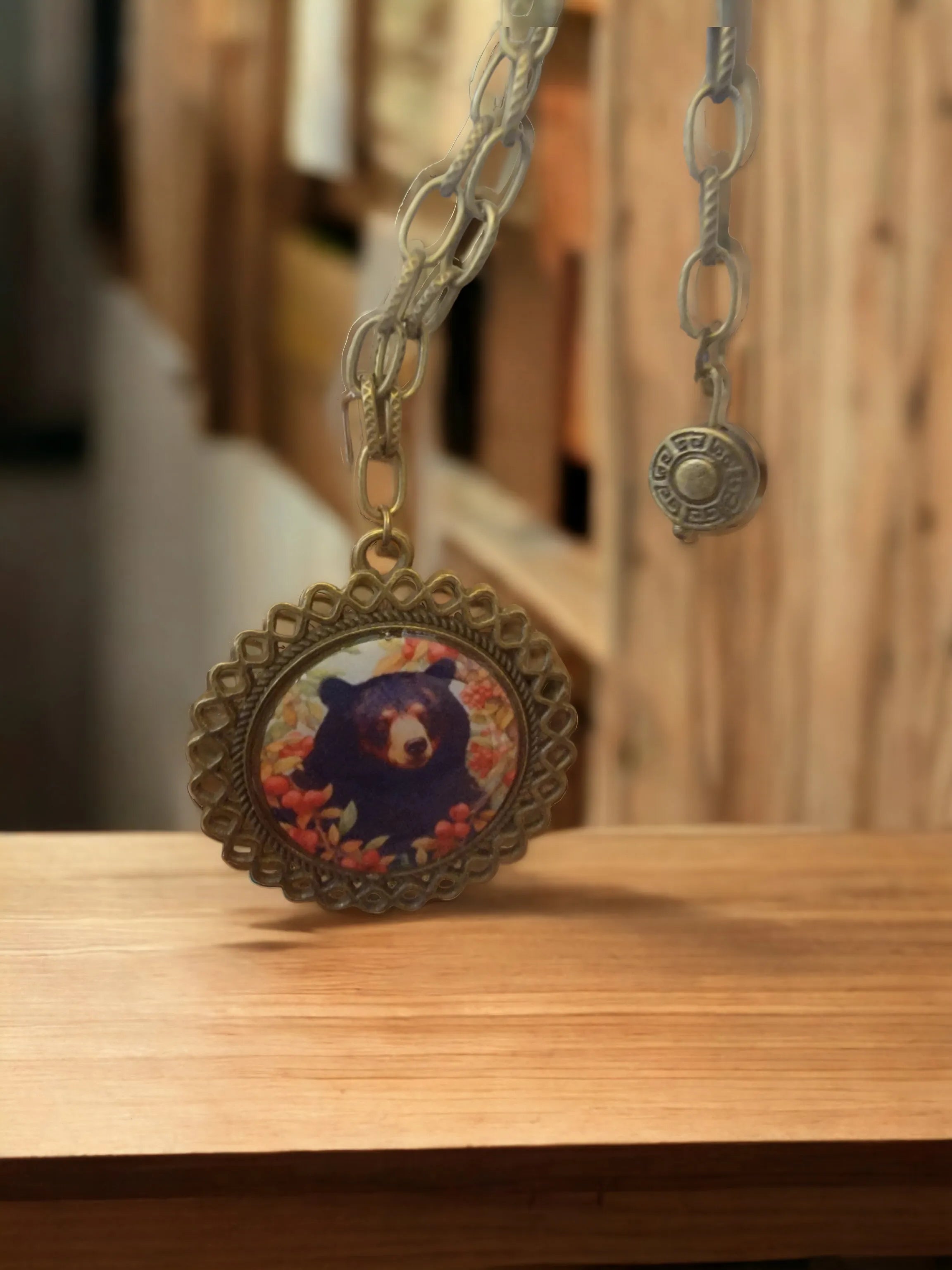 Antique Gold Filigree Bear Necklace and Earrings Set - Vintage Charm, Modern Style