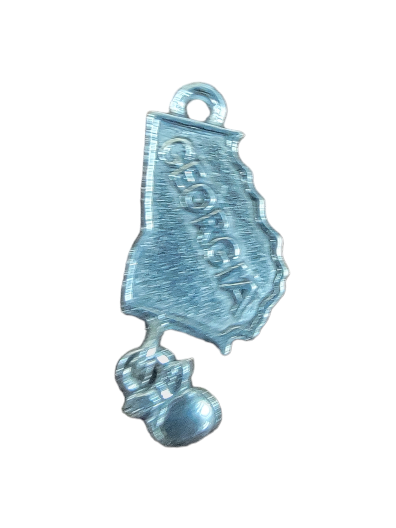 USA Made Pewter Georgia State Charm with Split Ring