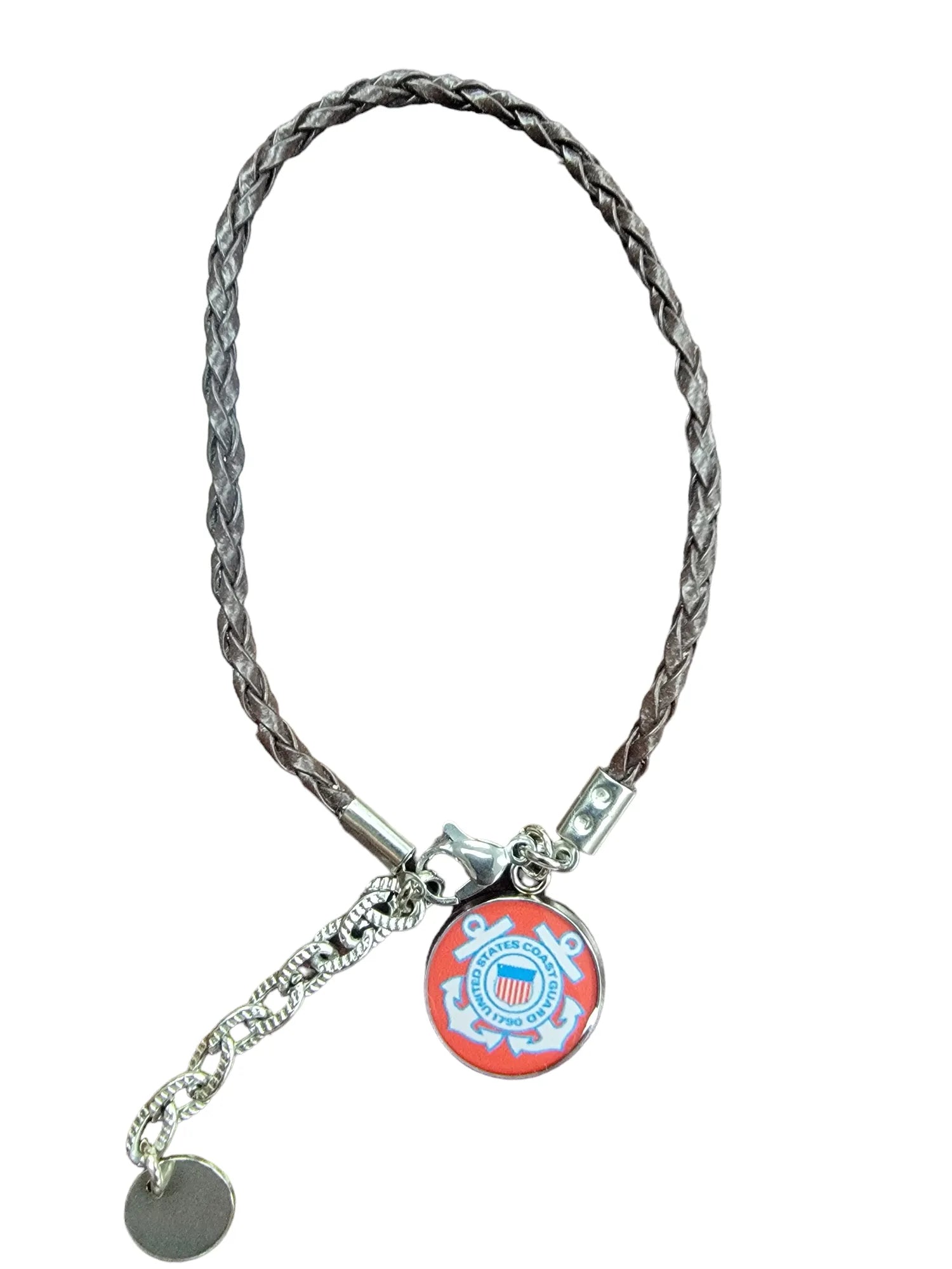 Military Leather Rope Charm Bracelet - Officially Licensed