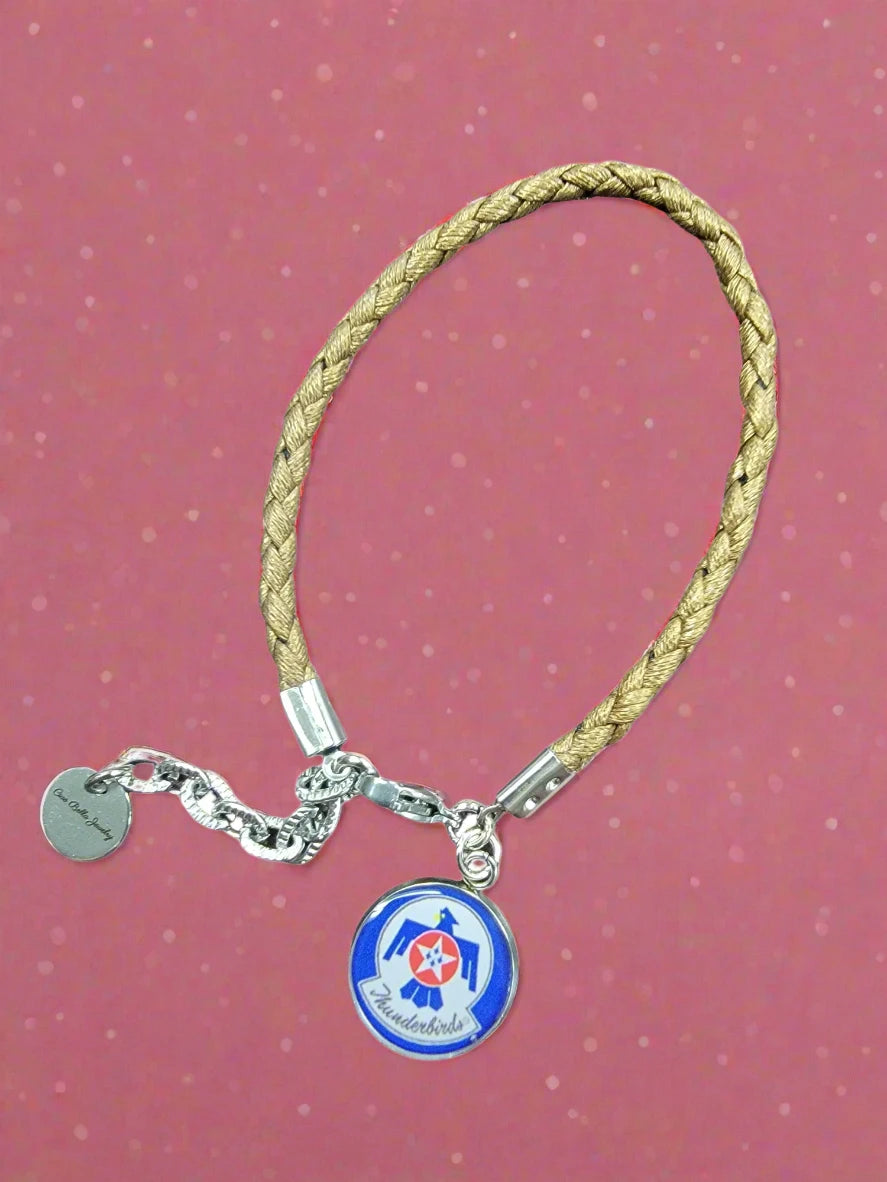 Military Leather Rope Charm Bracelet - Officially Licensed