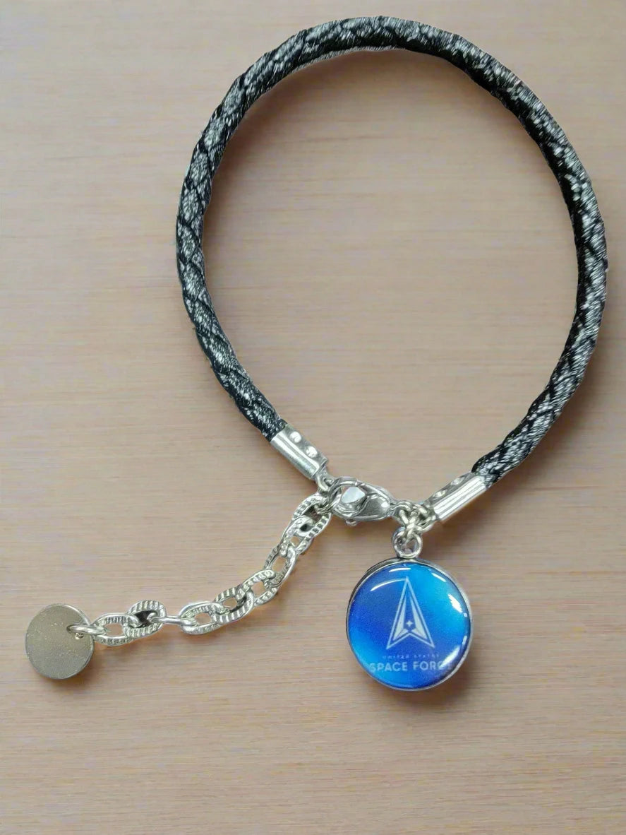 Military Leather Rope Charm Bracelet - Officially Licensed
