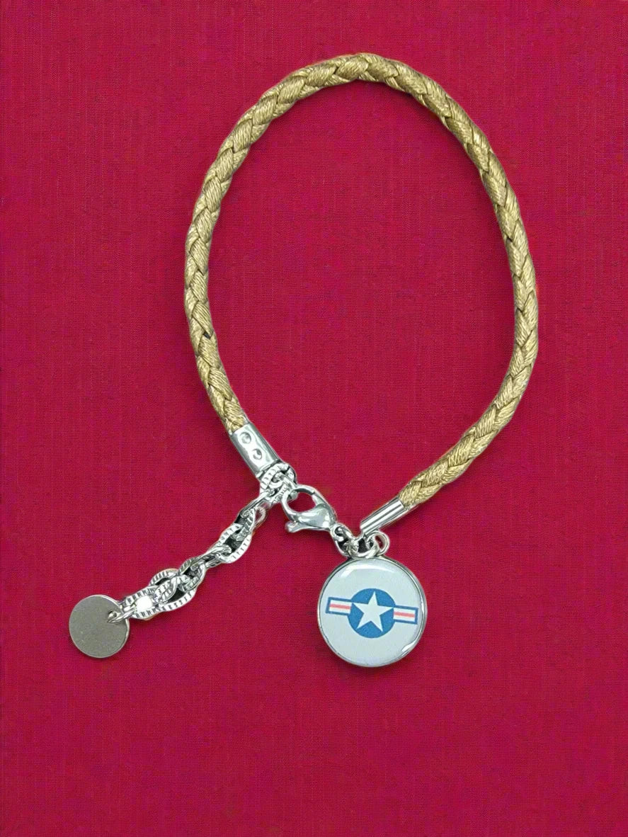 Military Leather Rope Charm Bracelet - Officially Licensed