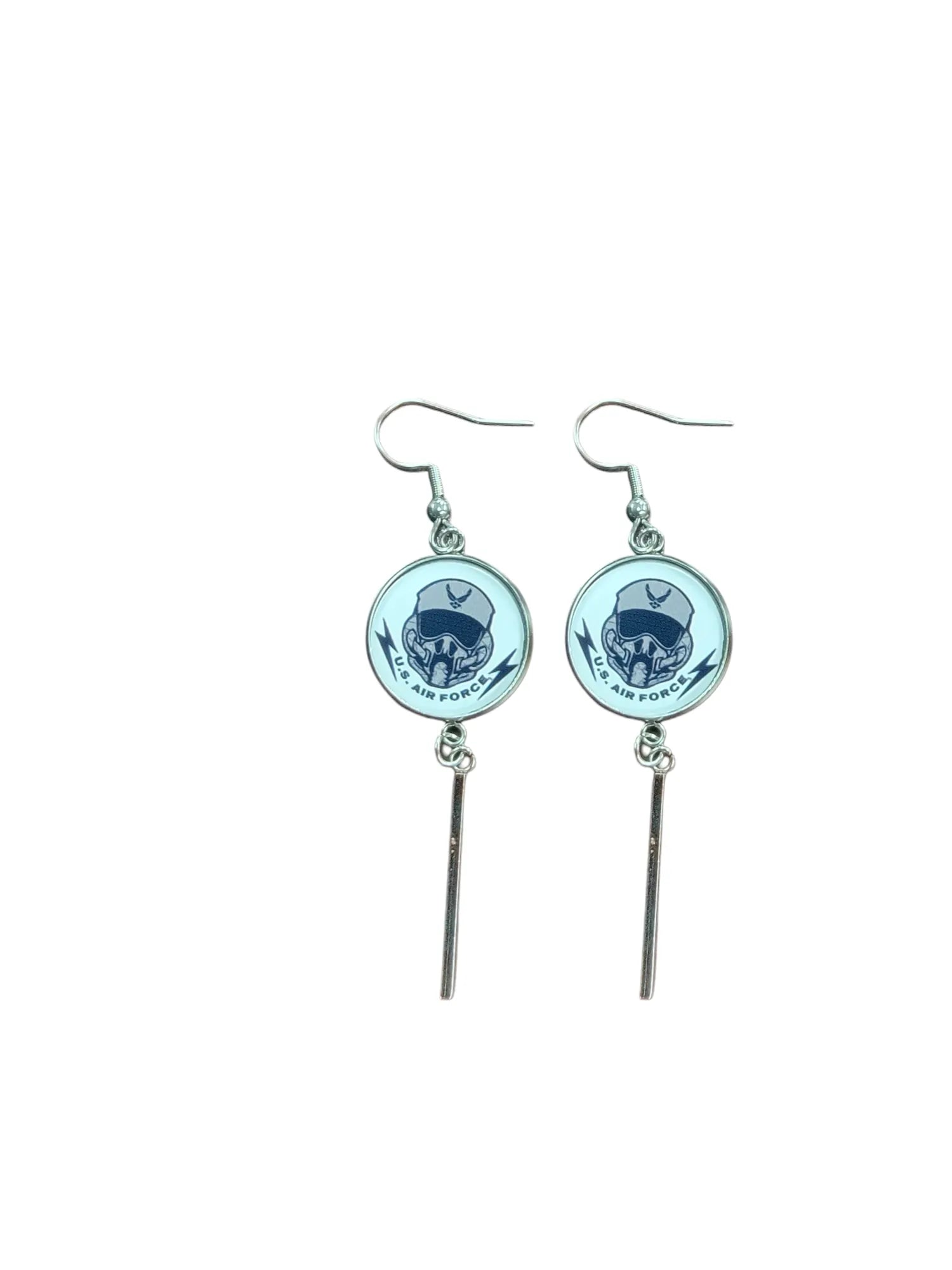 Officially Licensed Military Charm Earrings, A Proud Symbol of Service and Sacrifice, Stainless Steel, Great Gift