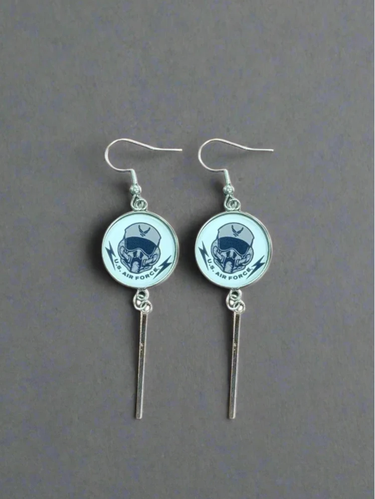 Officially Licensed Military Charm Earrings, A Proud Symbol of Service and Sacrifice, Stainless Steel, Great Gift