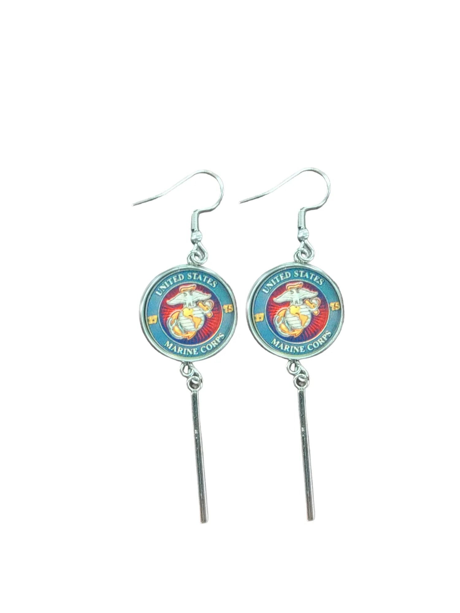 Officially Licensed Military Charm Earrings, A Proud Symbol of Service and Sacrifice, Stainless Steel, Great Gift
