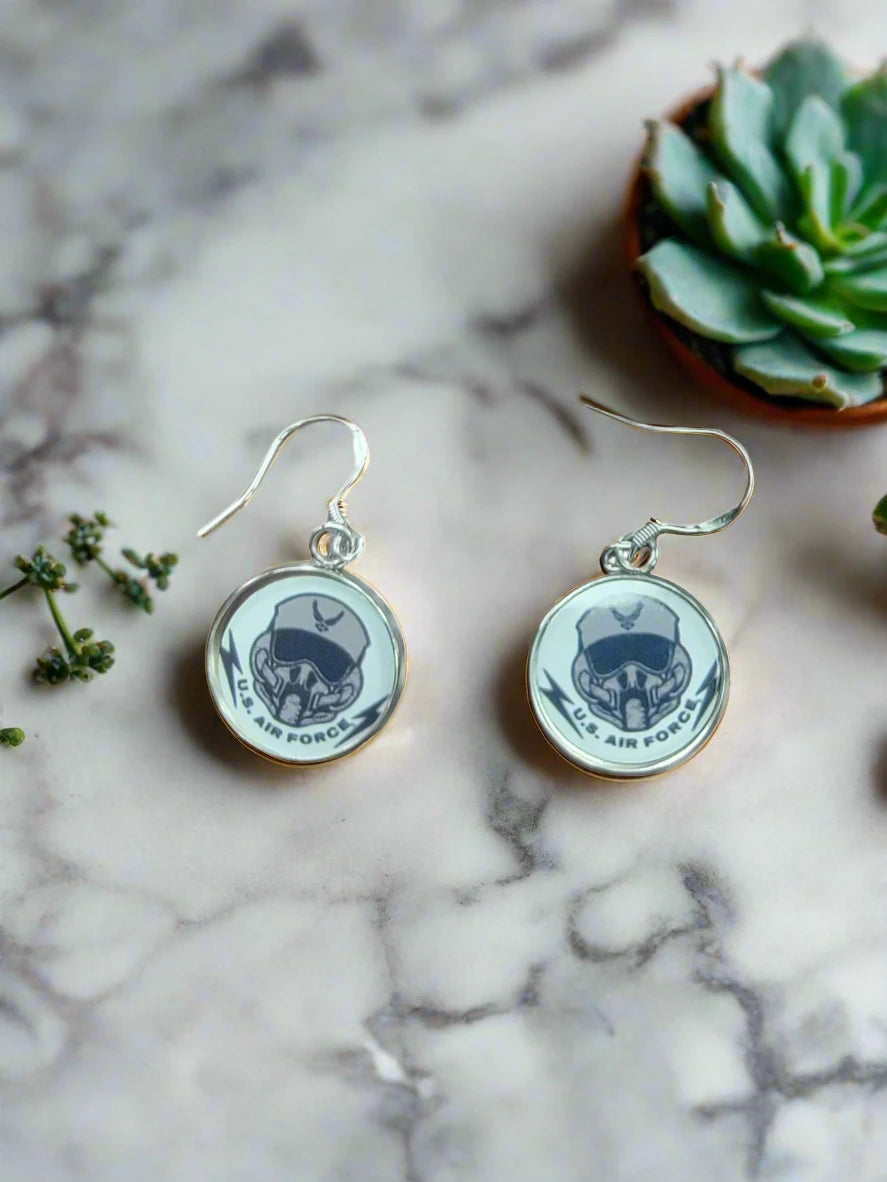 Officially Licensed Air Force Seal, Air Force Roundel, , Air Force Wings or Air Force Thunderbird Earrings - A Proud Symbol of Service and Sacrifice