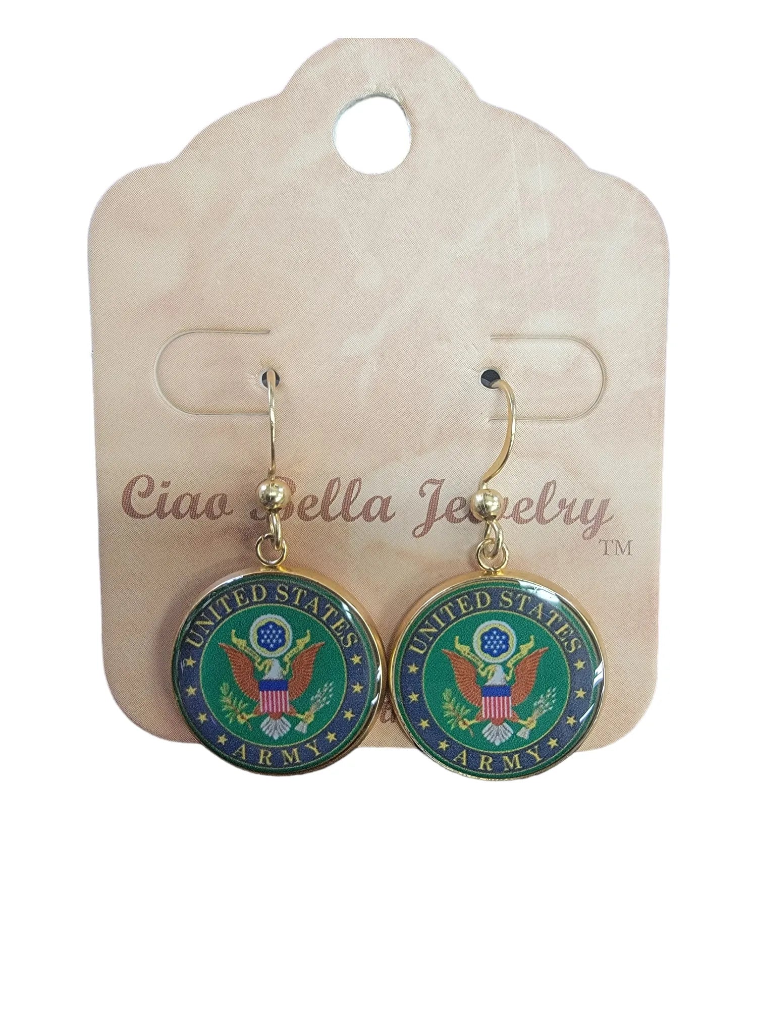 Army Earrings - Officially Licensed, Sterling Silver
