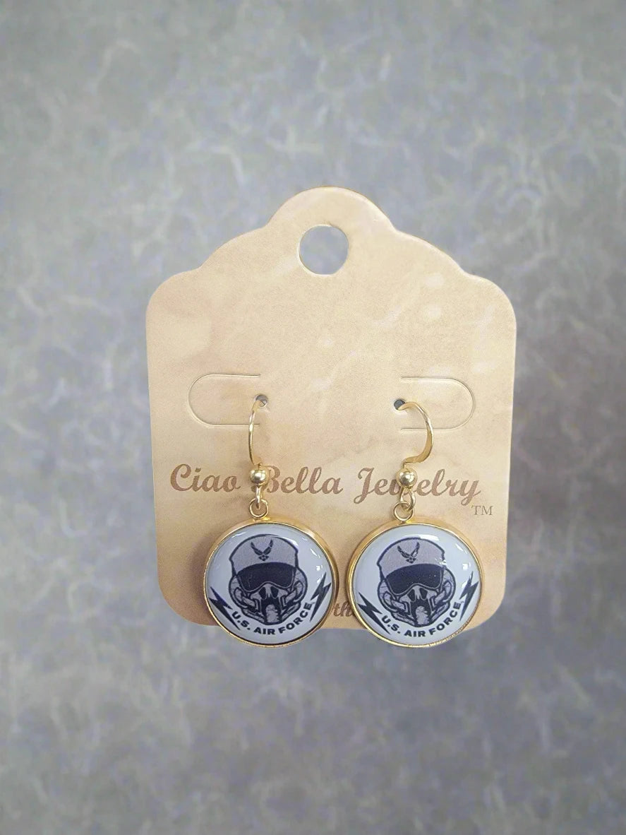 Officially Licensed Air Force Seal, Air Force Roundel, , Air Force Wings or Air Force Thunderbird Earrings - A Proud Symbol of Service and Sacrifice