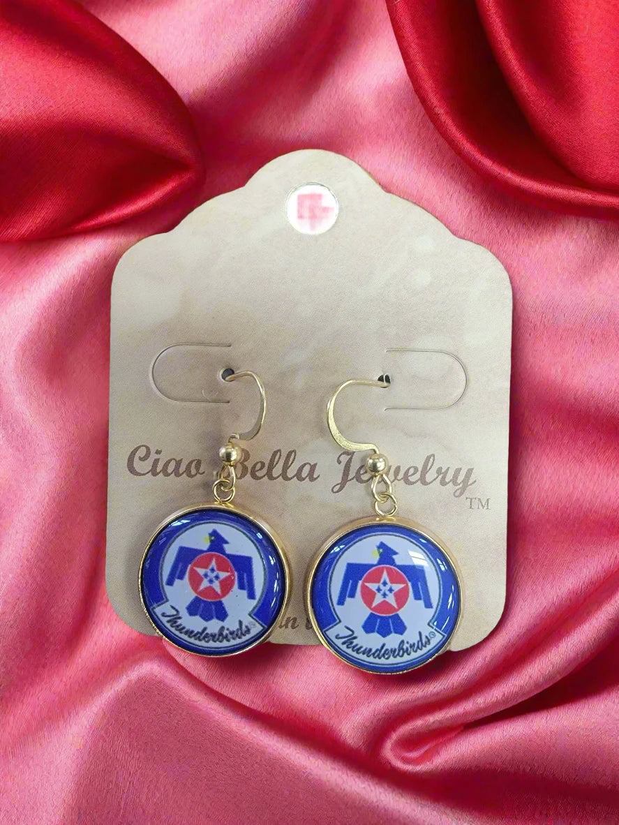 Officially Licensed Air Force Seal, Air Force Roundel, , Air Force Wings or Air Force Thunderbird Earrings - A Proud Symbol of Service and Sacrifice