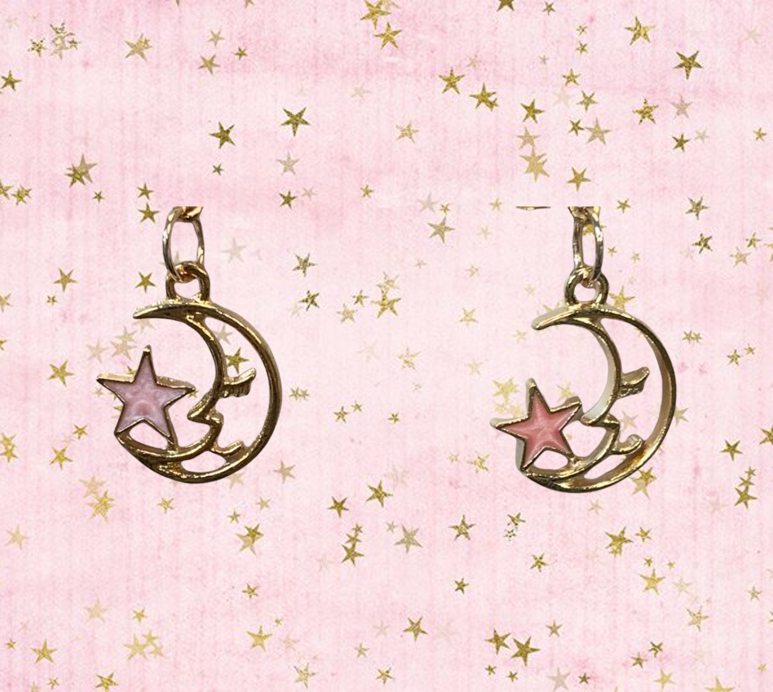 Celestial Chic: Rose Gold Moon & Star Dangle Earrings