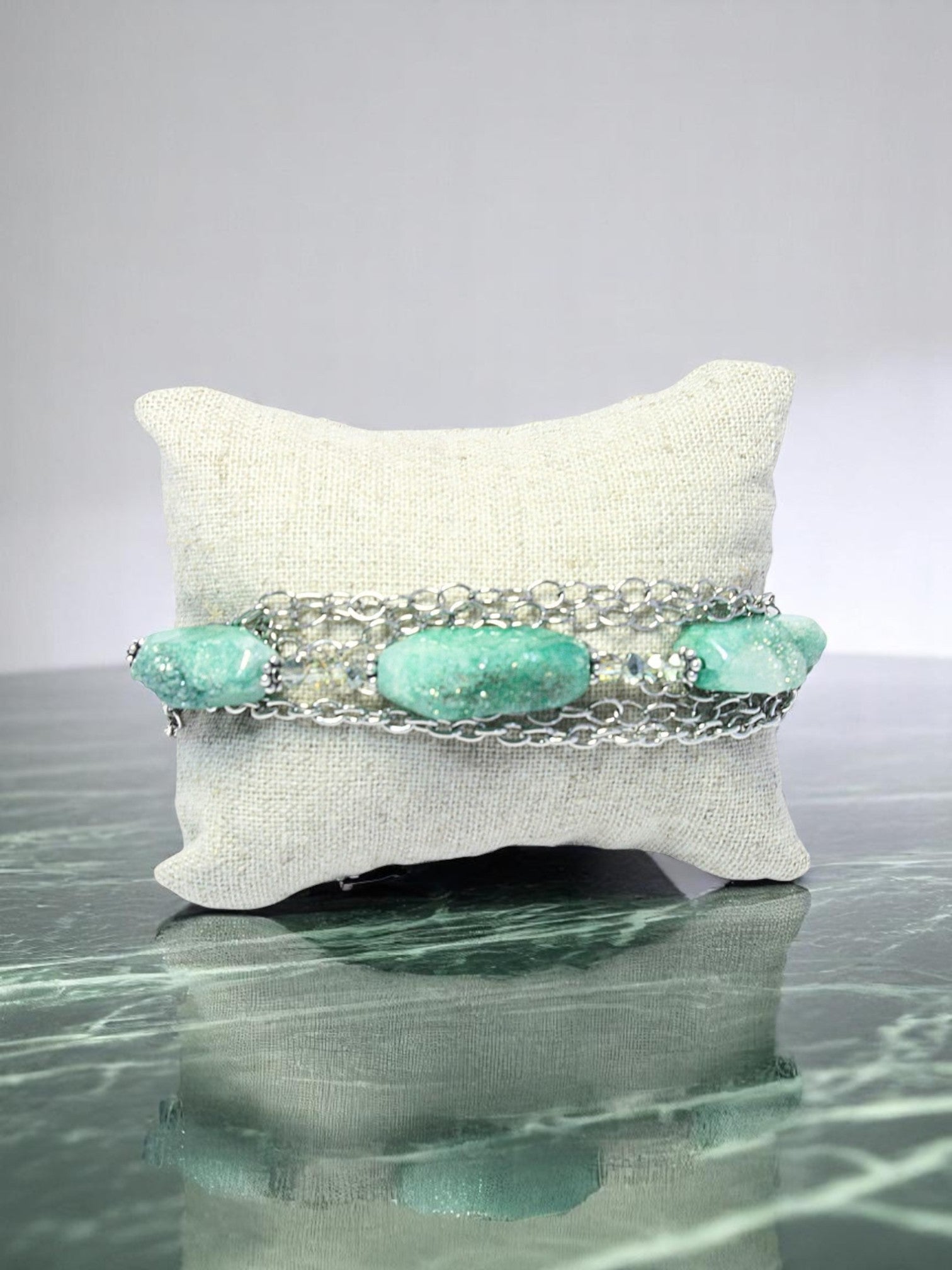Gemstone Multi-stand Chain Bracelet