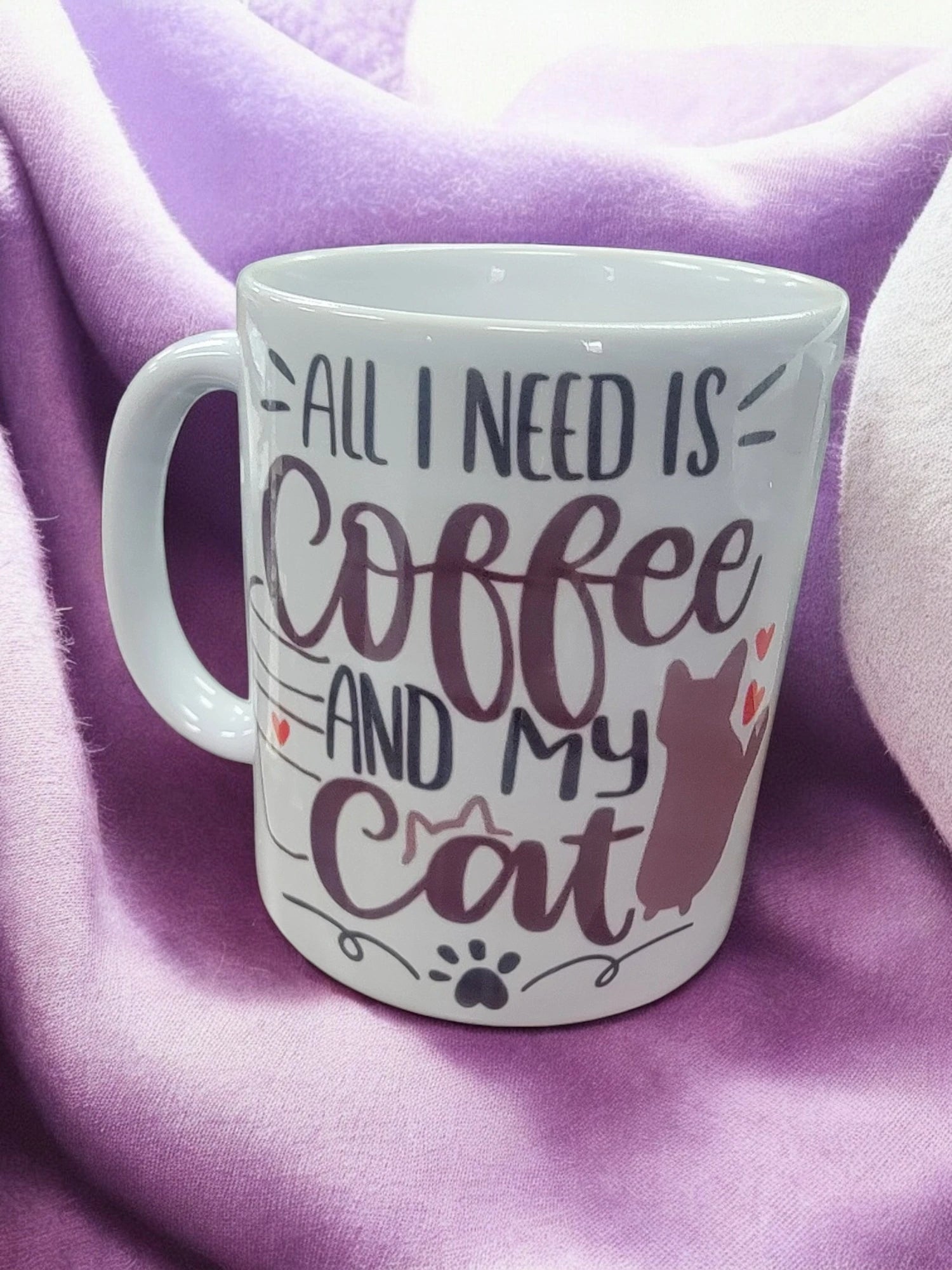 "All I Need is Coffee and My Cat" Mug | Cat Lover Coffee Mug