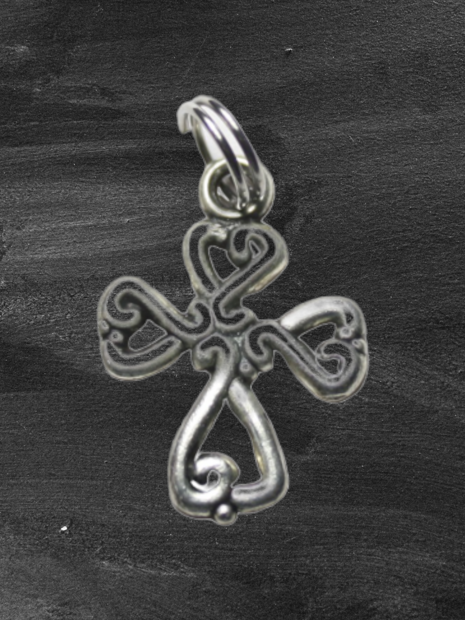 Celtic Scroll Cross Pewter Pendant - Irish Heritage Jewelry