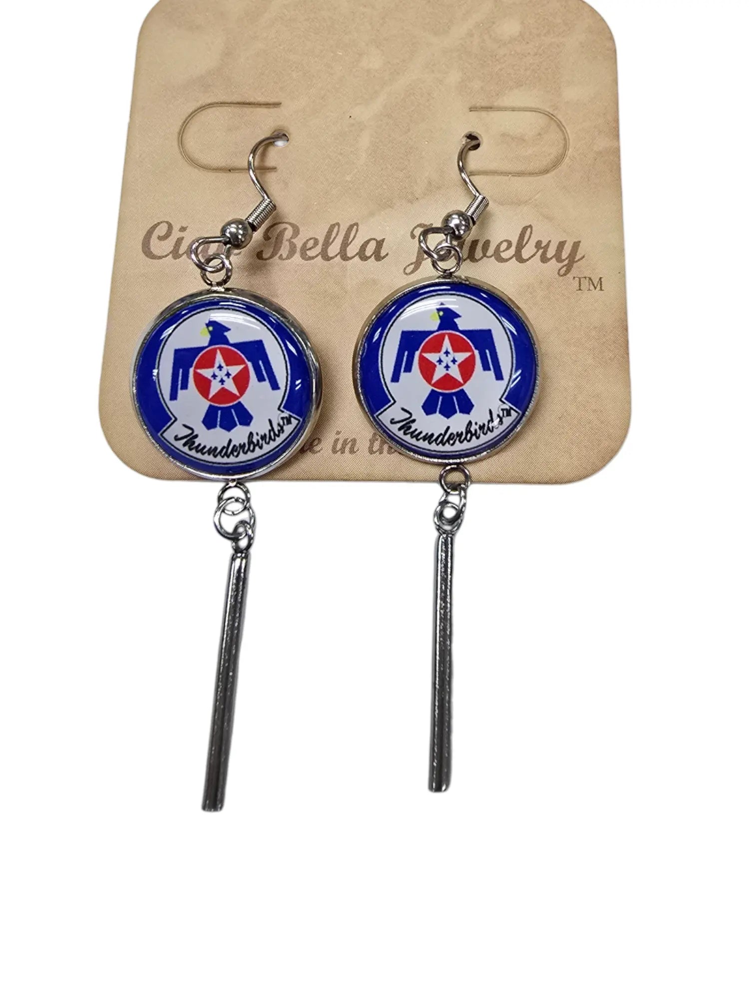 Officially Licensed Military Charm Earrings, A Proud Symbol of Service and Sacrifice, Stainless Steel, Great Gift