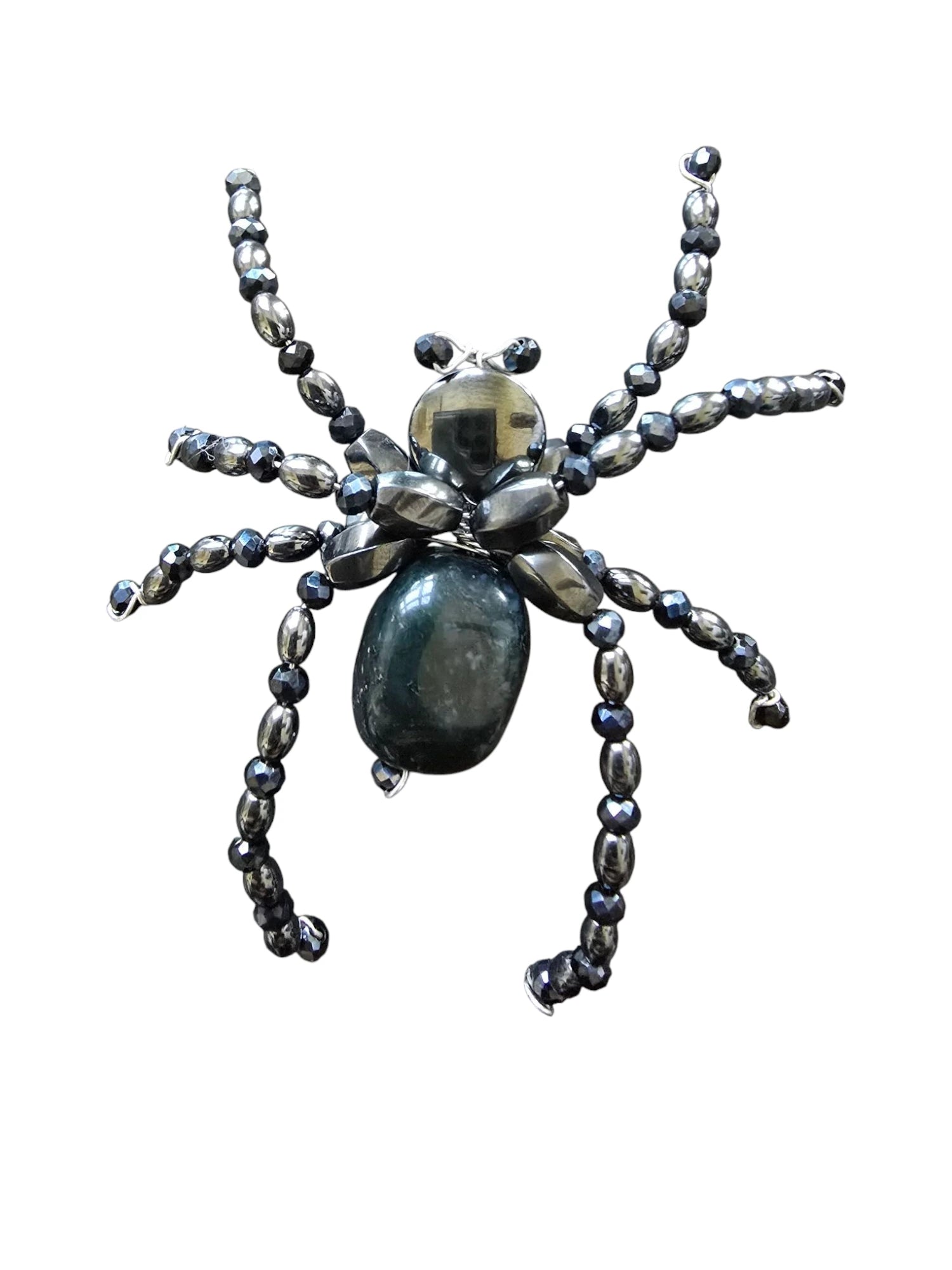 Hematite Spider Brooch: Unique, Mystical, and Eye-Catching Jewelry | Halloween Jewelry