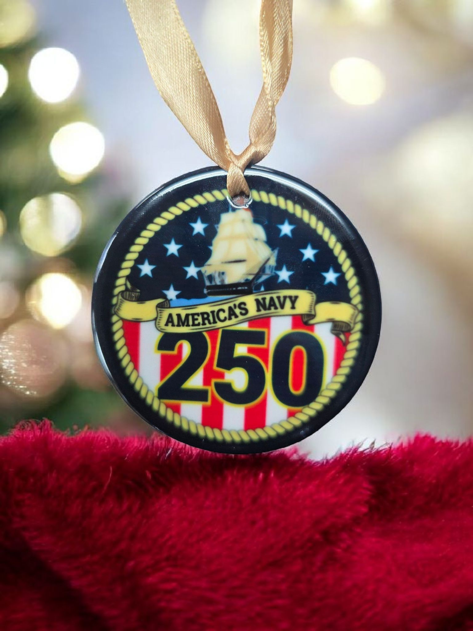 Limited Edition Military Ornament – 250th Anniversary Collection (Army, Navy, Marine) Made in USA -Officially Licensed