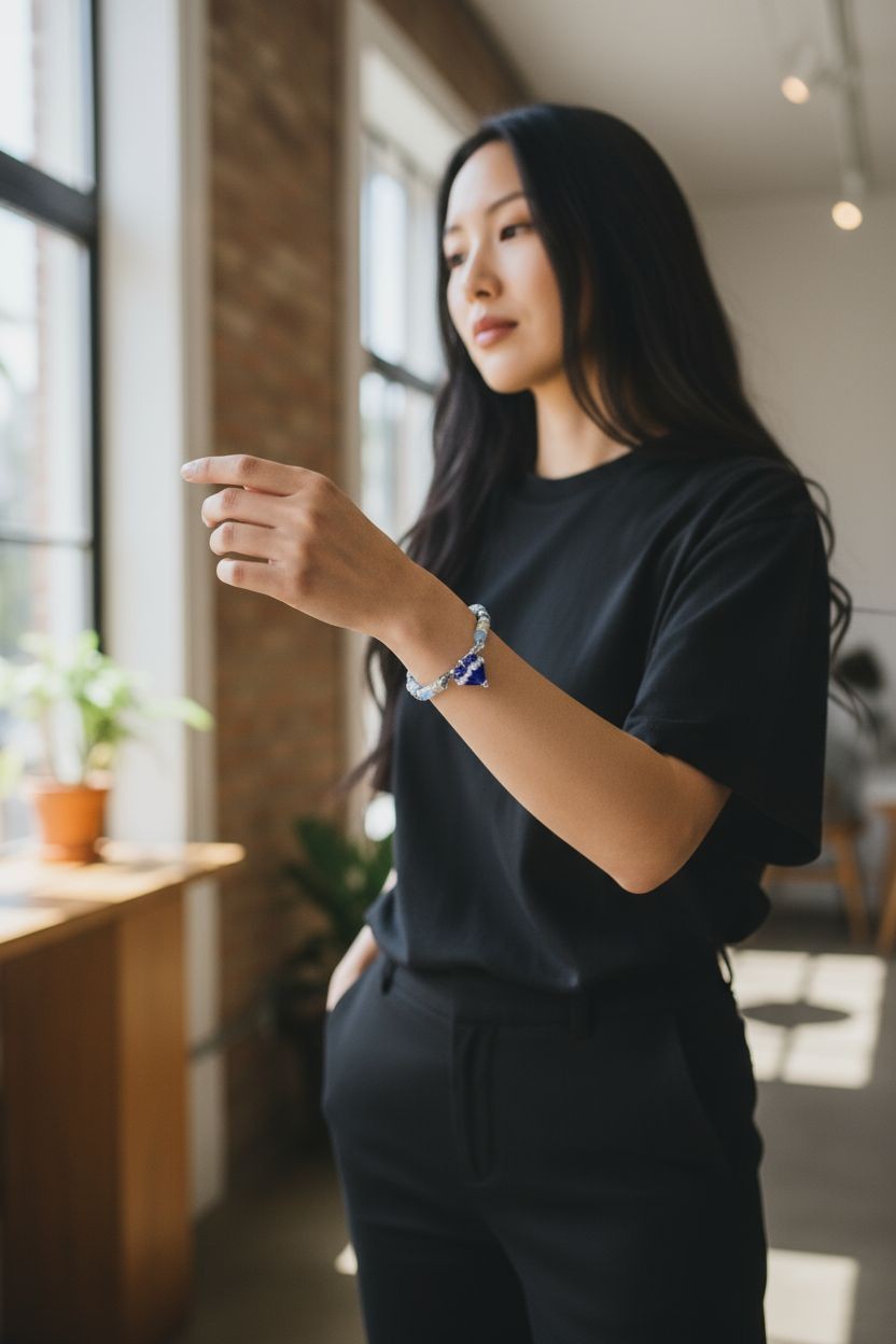 The Hope Collection | Lapis & Aquamarine Sterling Silver Cancer Charity Jewelry Set | Sterling Silver