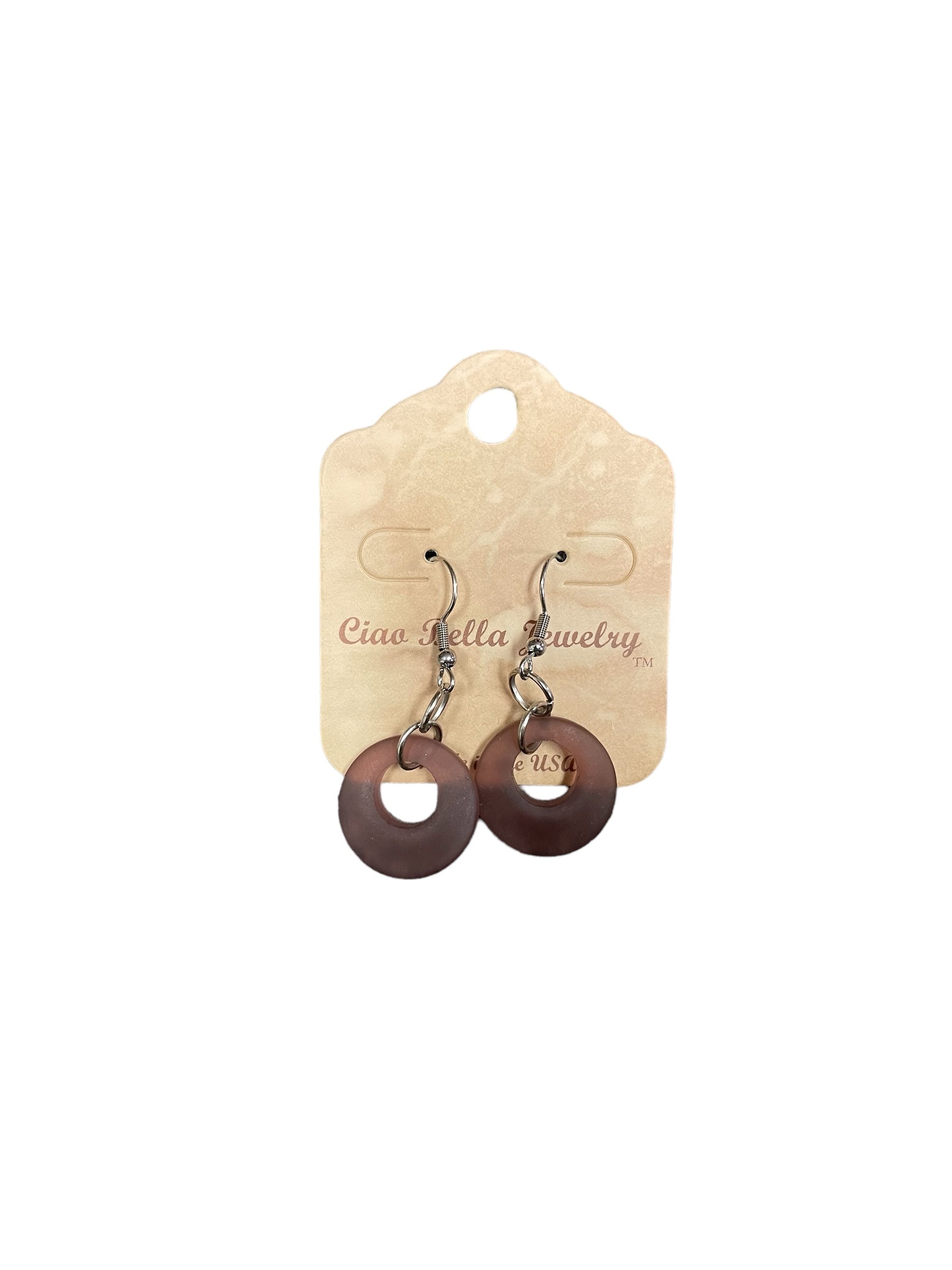 Nature's Palette: Faded & Earthy Sea Glass Dangle Earrings