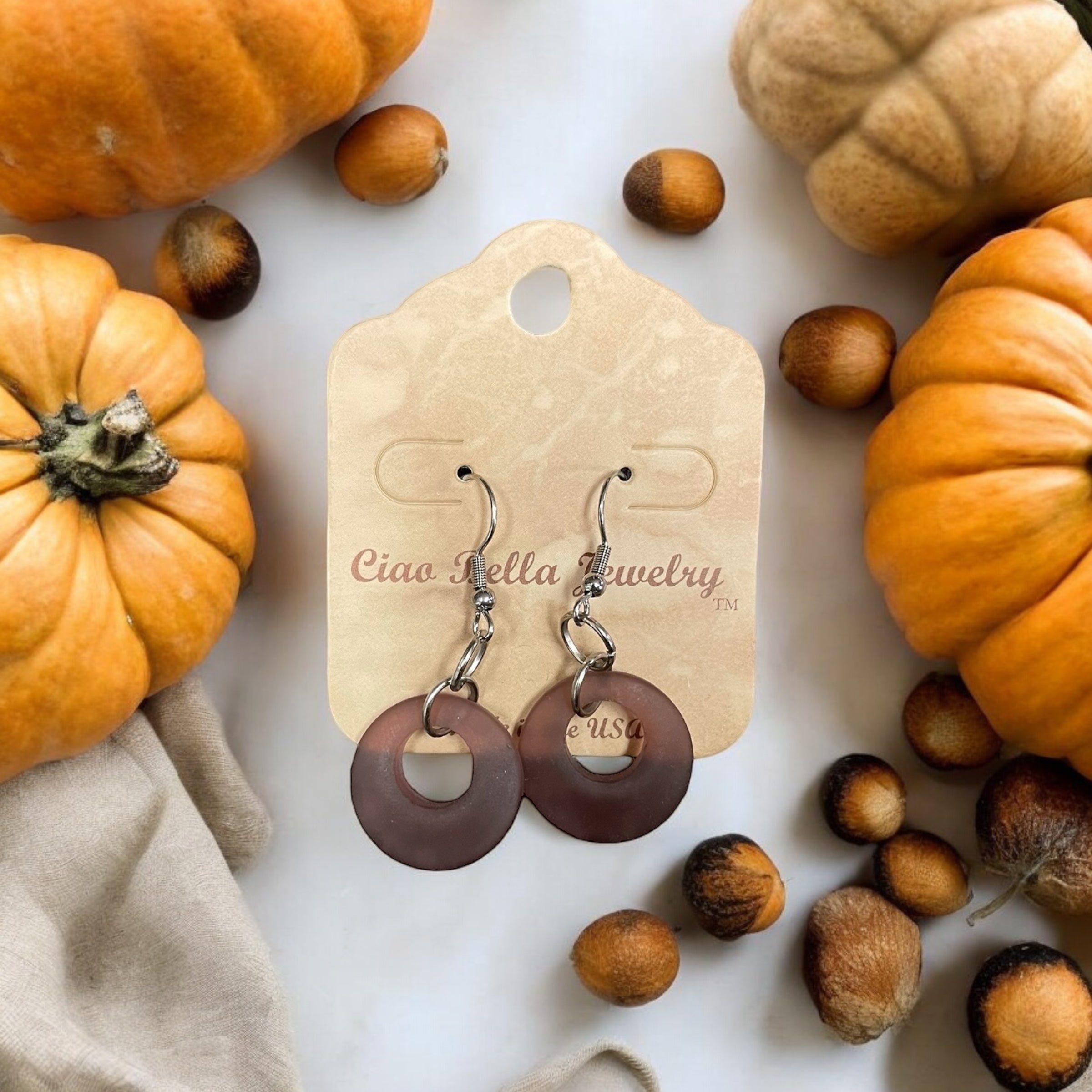 Nature's Palette: Faded & Earthy Sea Glass Dangle Earrings