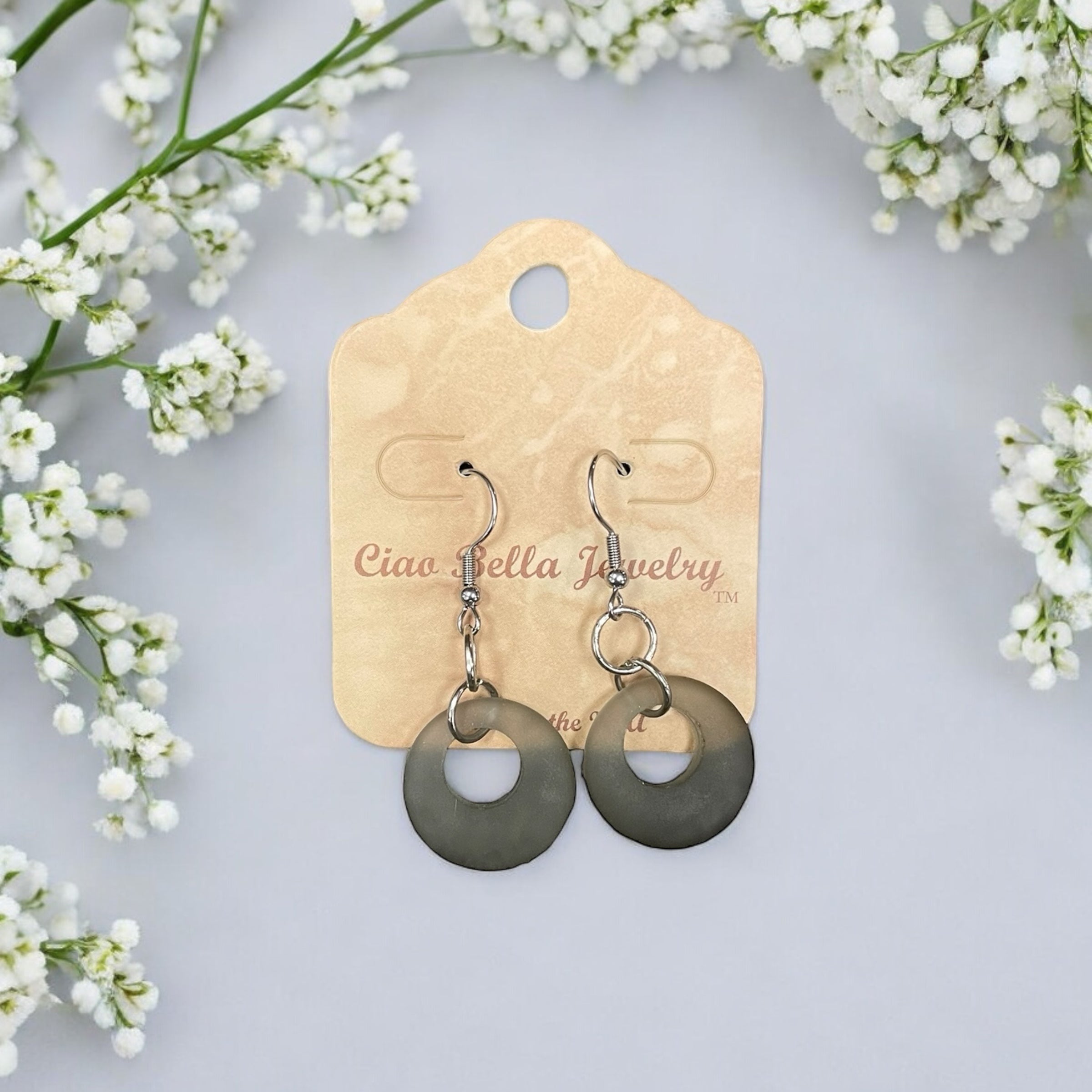 Nature's Palette: Faded & Earthy Sea Glass Dangle Earrings