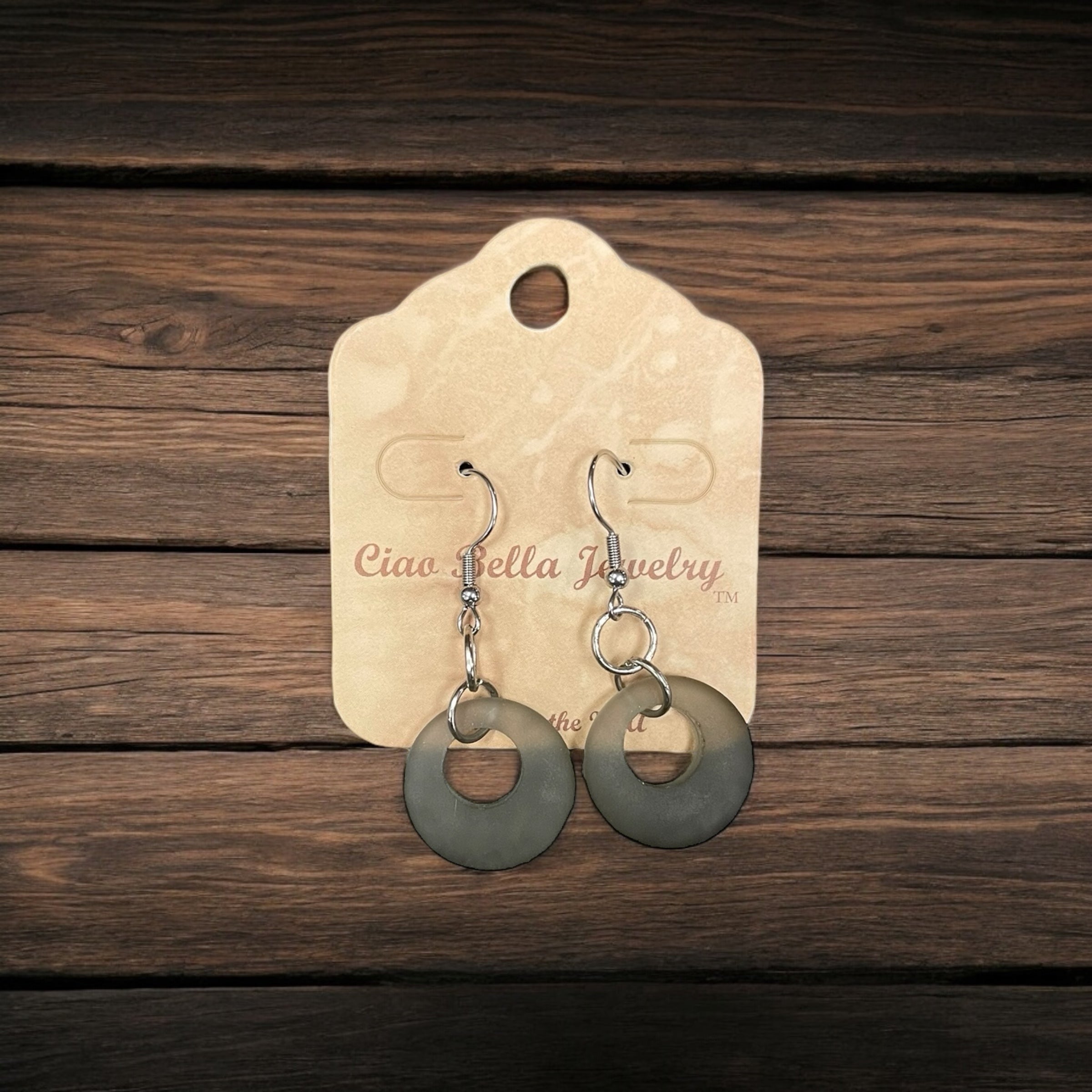 Nature's Palette: Faded & Earthy Sea Glass Dangle Earrings