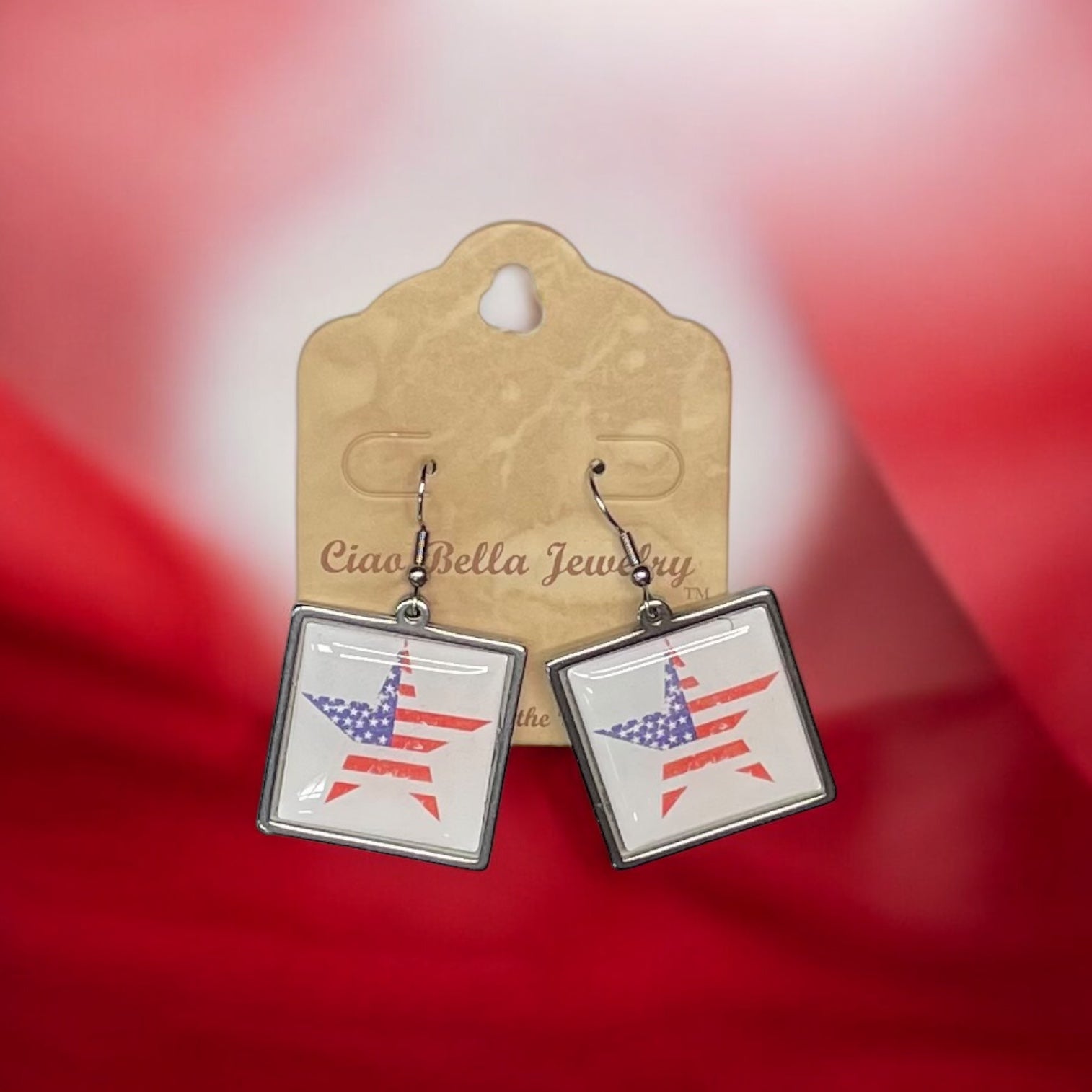 Patriotic Star Earrings | Stainless Steel | Handmade in USA