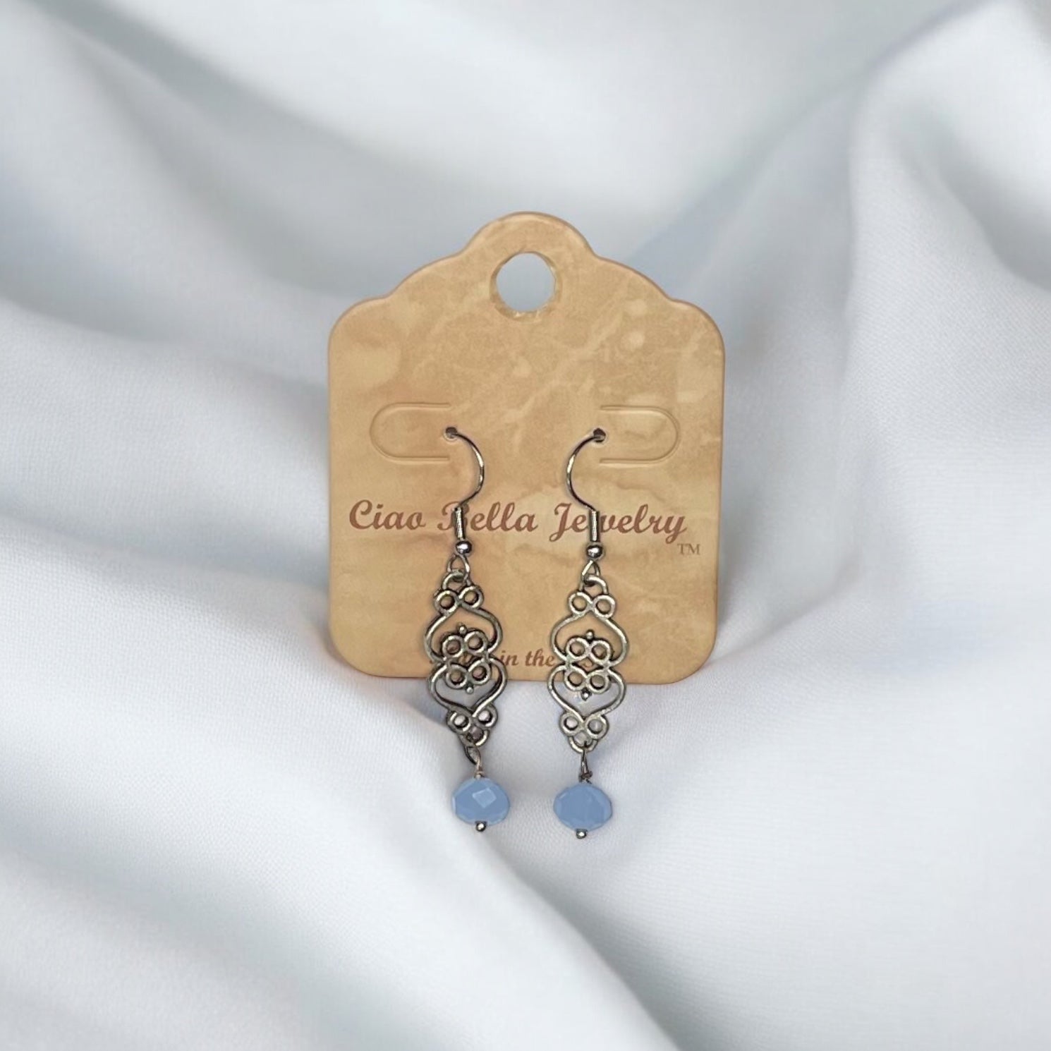 Silver Filigree Dangle Earrings | Gemstone & Crystal Earrings