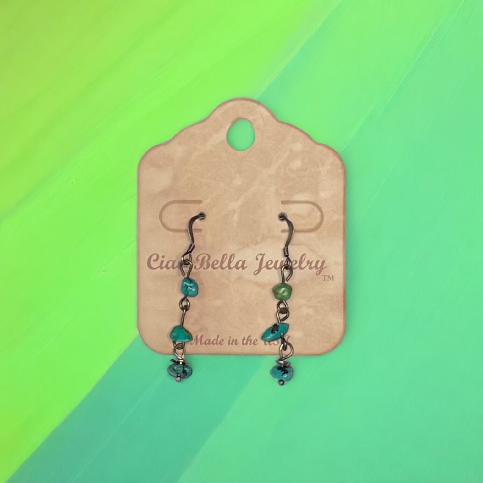 Aventurine Triple Rock Drop Earrings