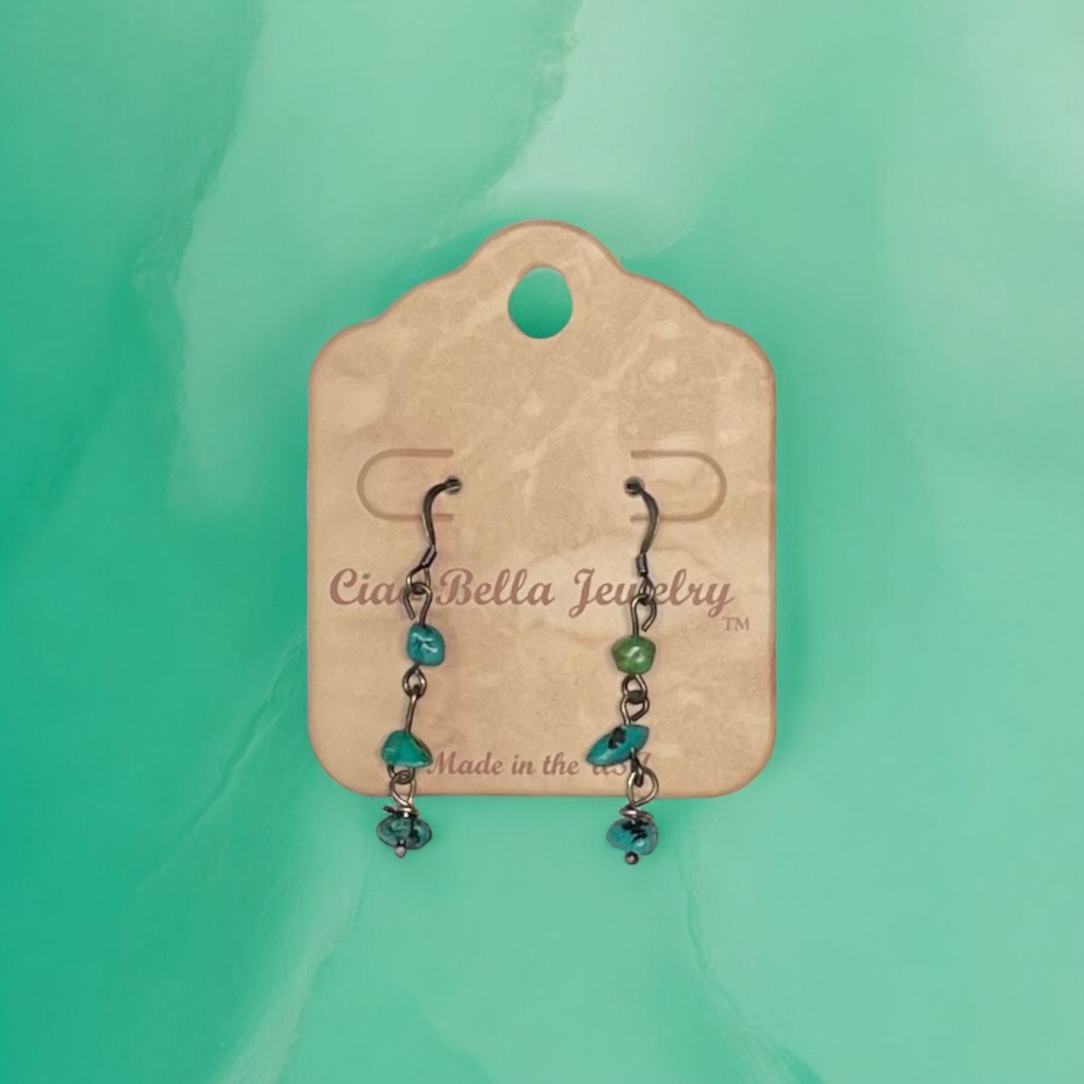 Aventurine Triple Rock Drop Earrings