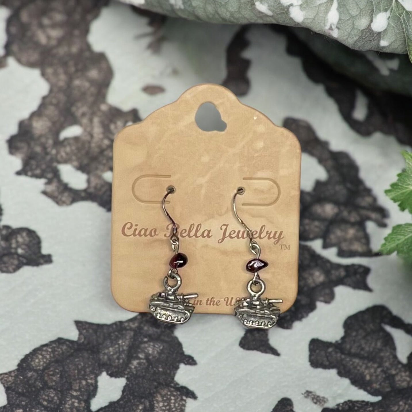Novelty Army Tank Earrings