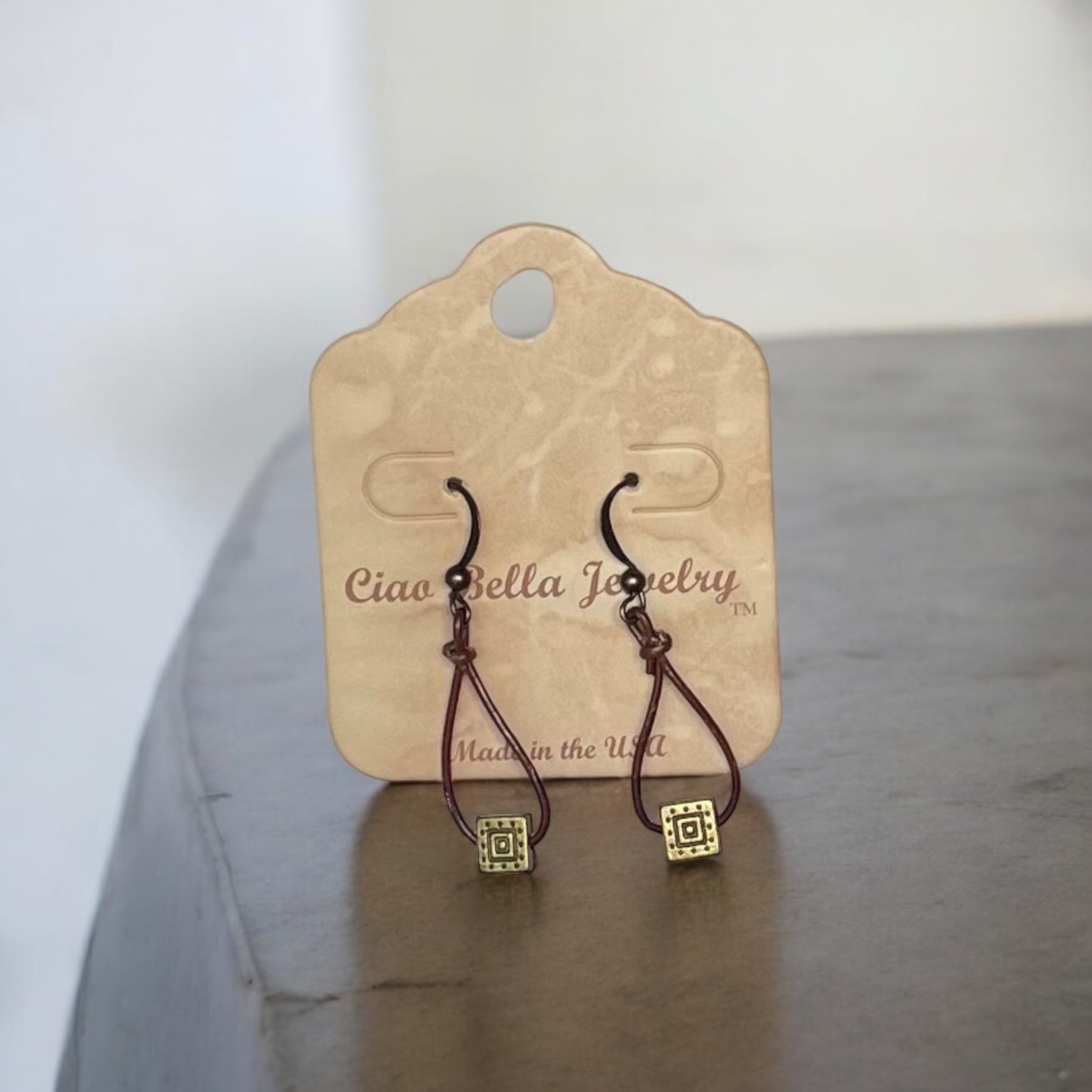 Leather Teardrop Earrings with Gold Accents | Modern & Edgy Jewelry