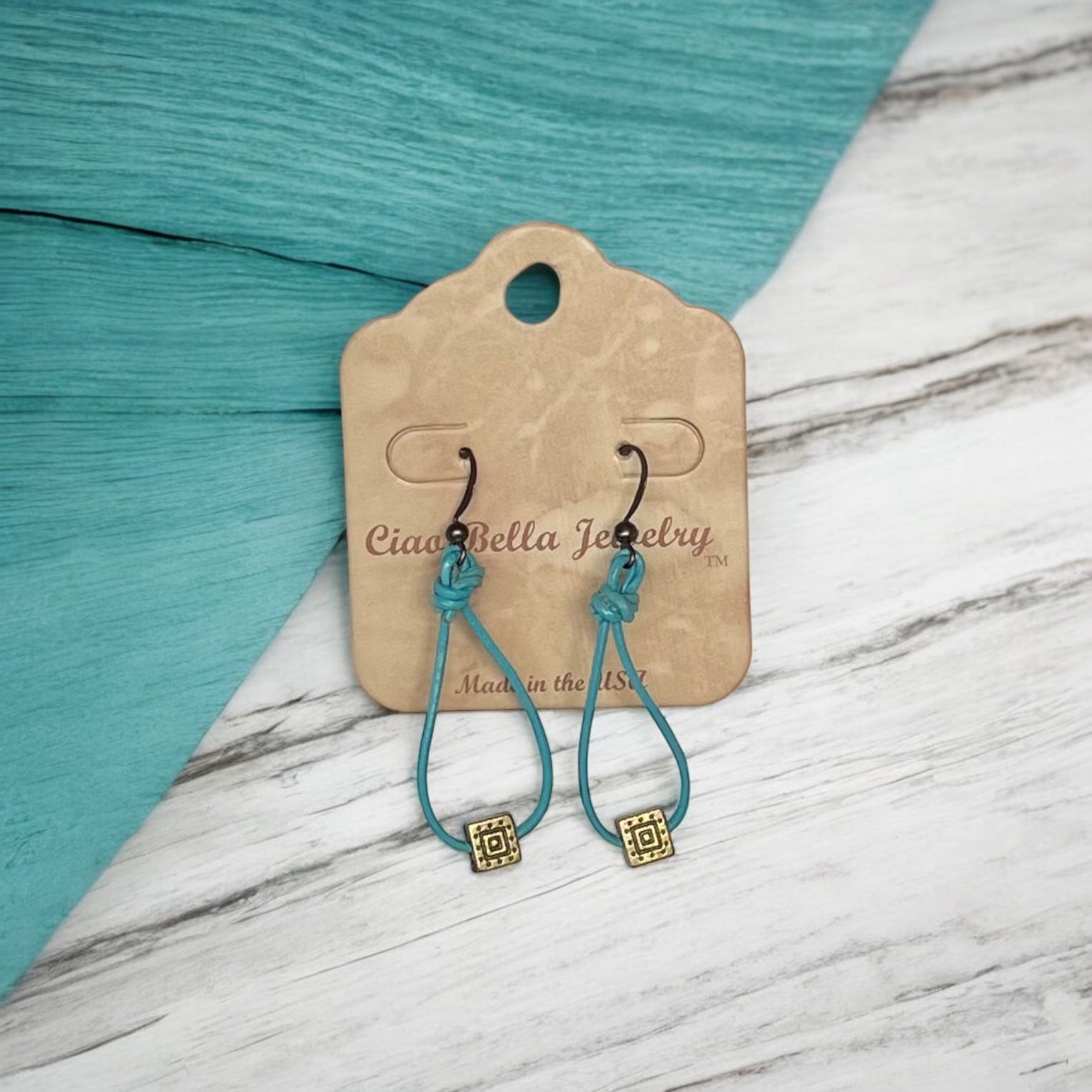 Leather Teardrop Earrings with Gold Accents | Modern & Edgy Jewelry